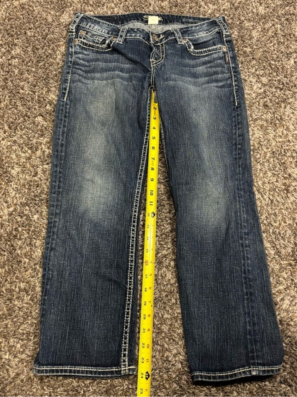 Silver Jeans Co. Silver Jeans Dark Blue Santorini Cropped Jeans Size 29" - 3 Thumbnail