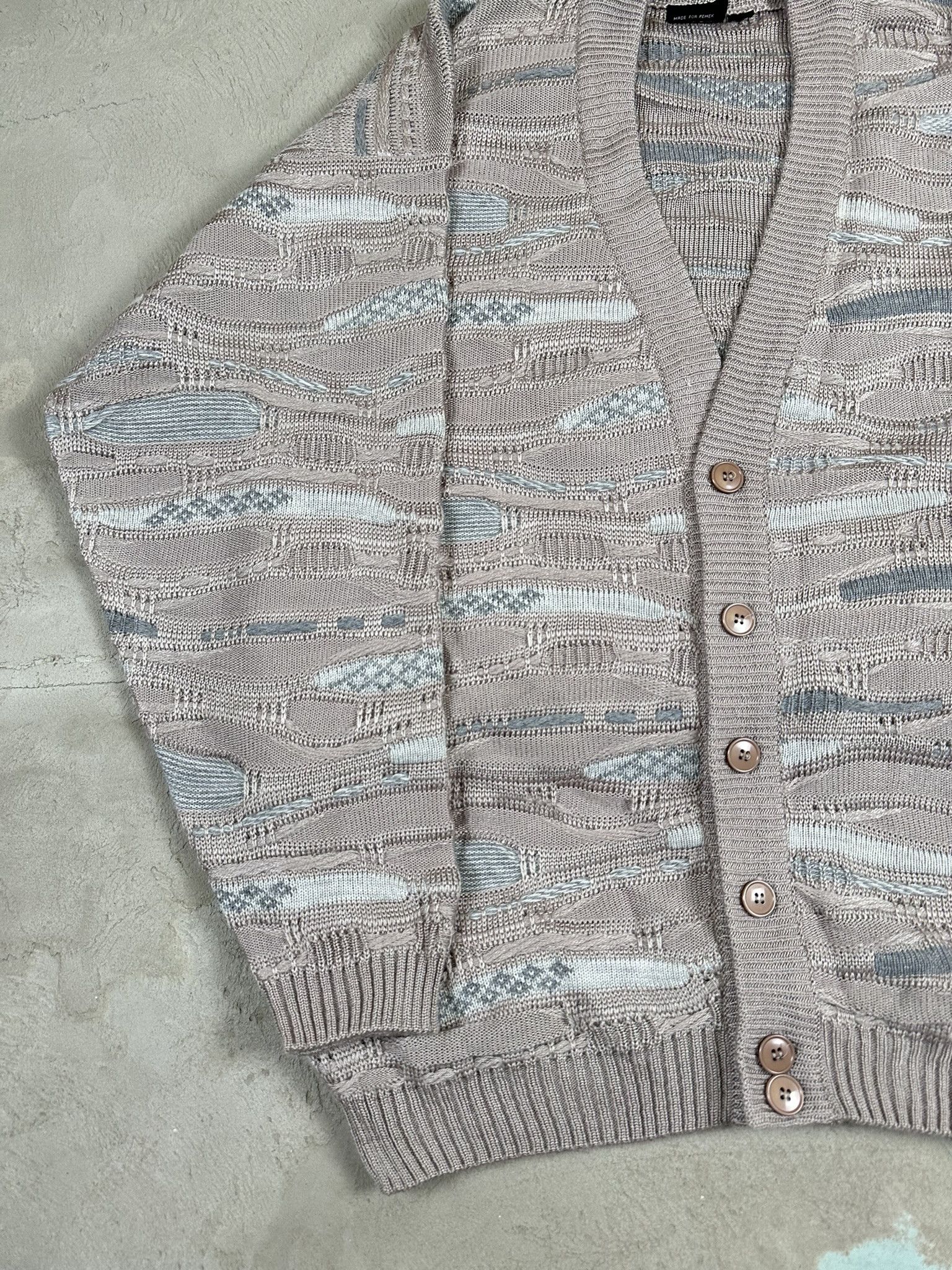 Vintage 80s Vintage 3D Cable Boxy Cardigan Sweater Size US L / EU 52-54 / 3 - 5 Thumbnail
