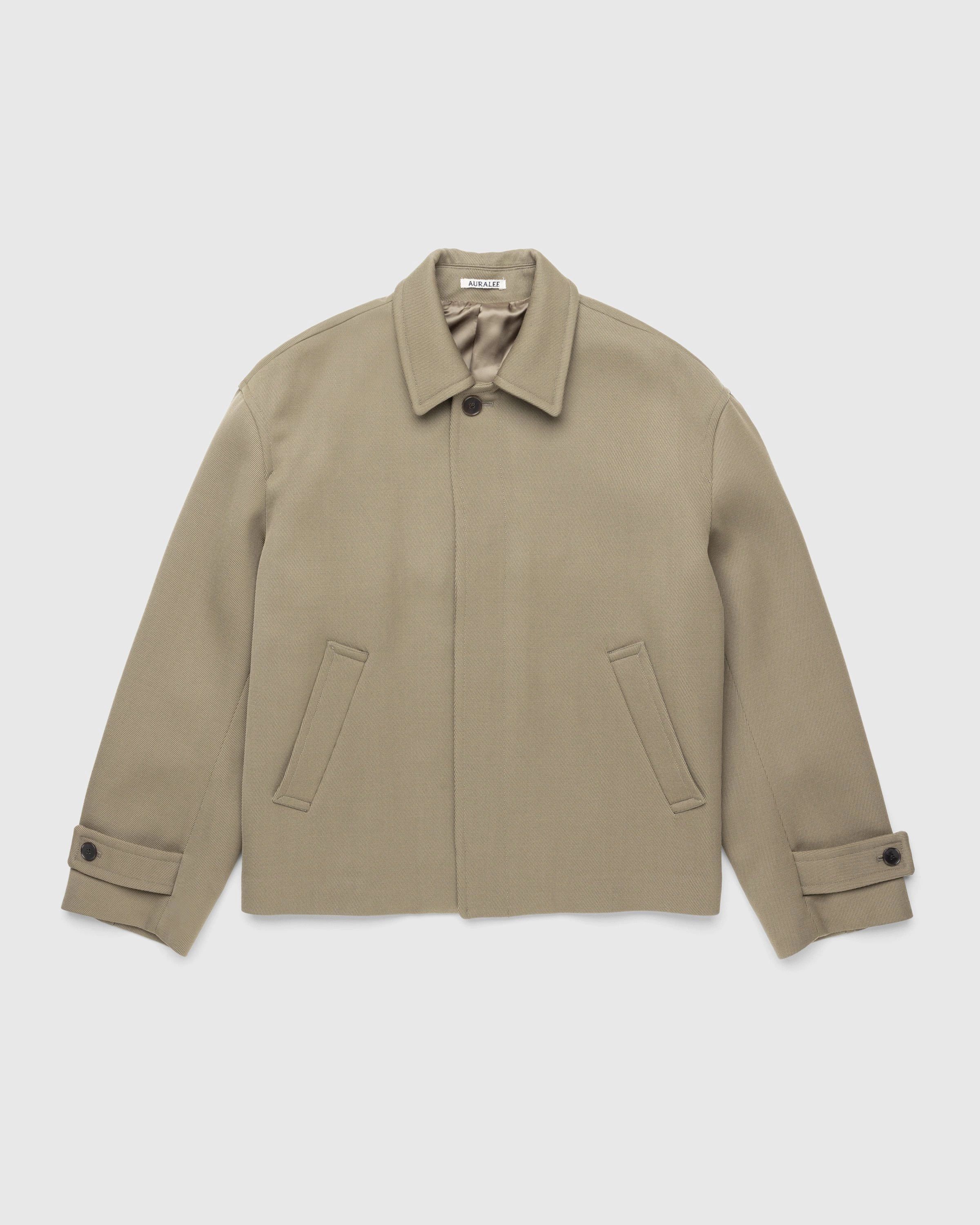 image of Auralee Double Cloth Hard Twist Carsey Blouson Khaki, Men's (Size Medium)