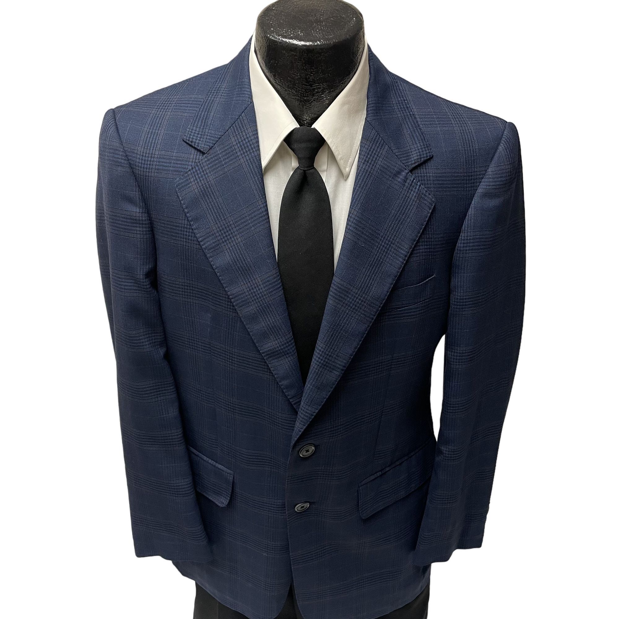 Ermenegildo Zegna Ermenegildo Zegna BESPOKE Blue Sport Coat OVERCHECK Jacket Size 38R - 1 Thumbnail
