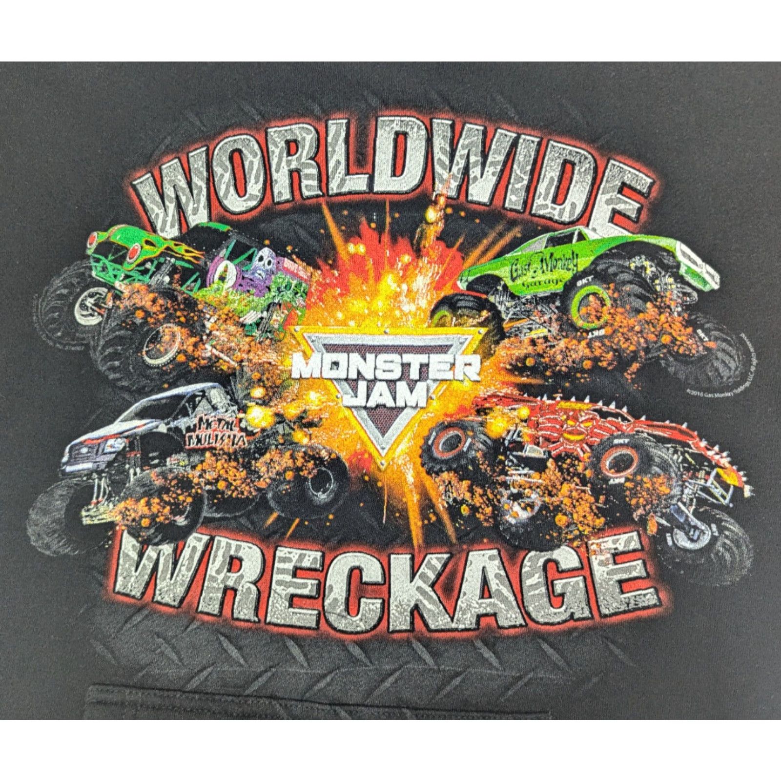 Vintage VINTAGE Monster Jam Worldwide Wreckage Event Black Hoodie Size Medium Baggy Loose Fit Size US M / EU 48-50 / 2 - 2 Thumbnail