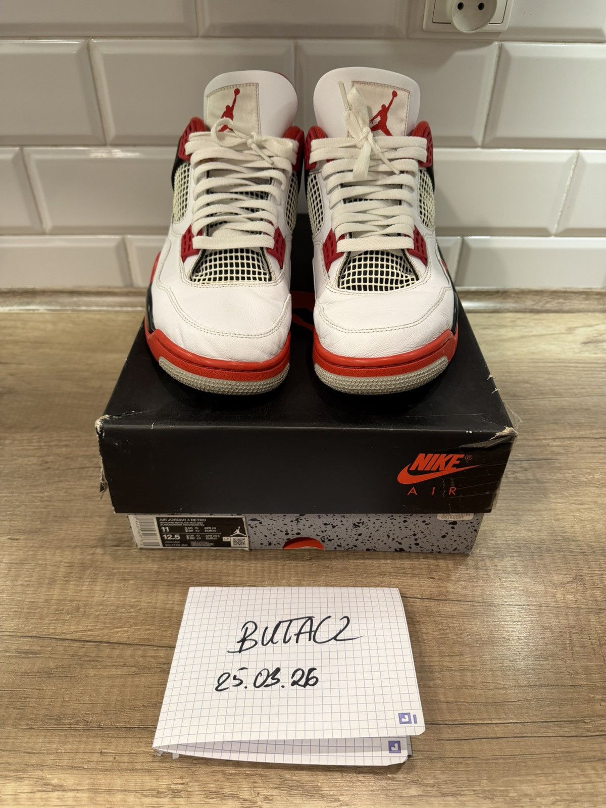 Jordan Brand Jordan 4 Fire Red 2020 Size US 11 / EU 44 - 10 Thumbnail
