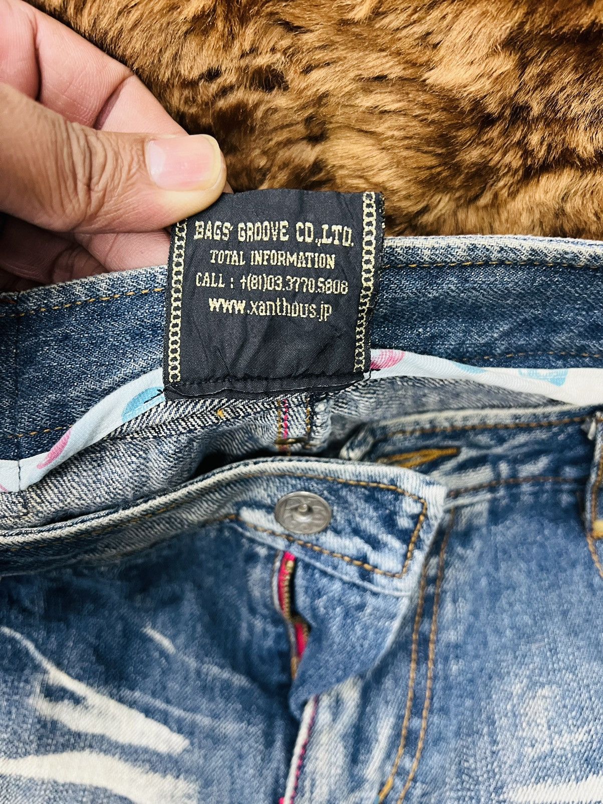 Japanese Brand XANTHOUS Mudwash Flame Baggy Denim Size US 33 - 14 Thumbnail