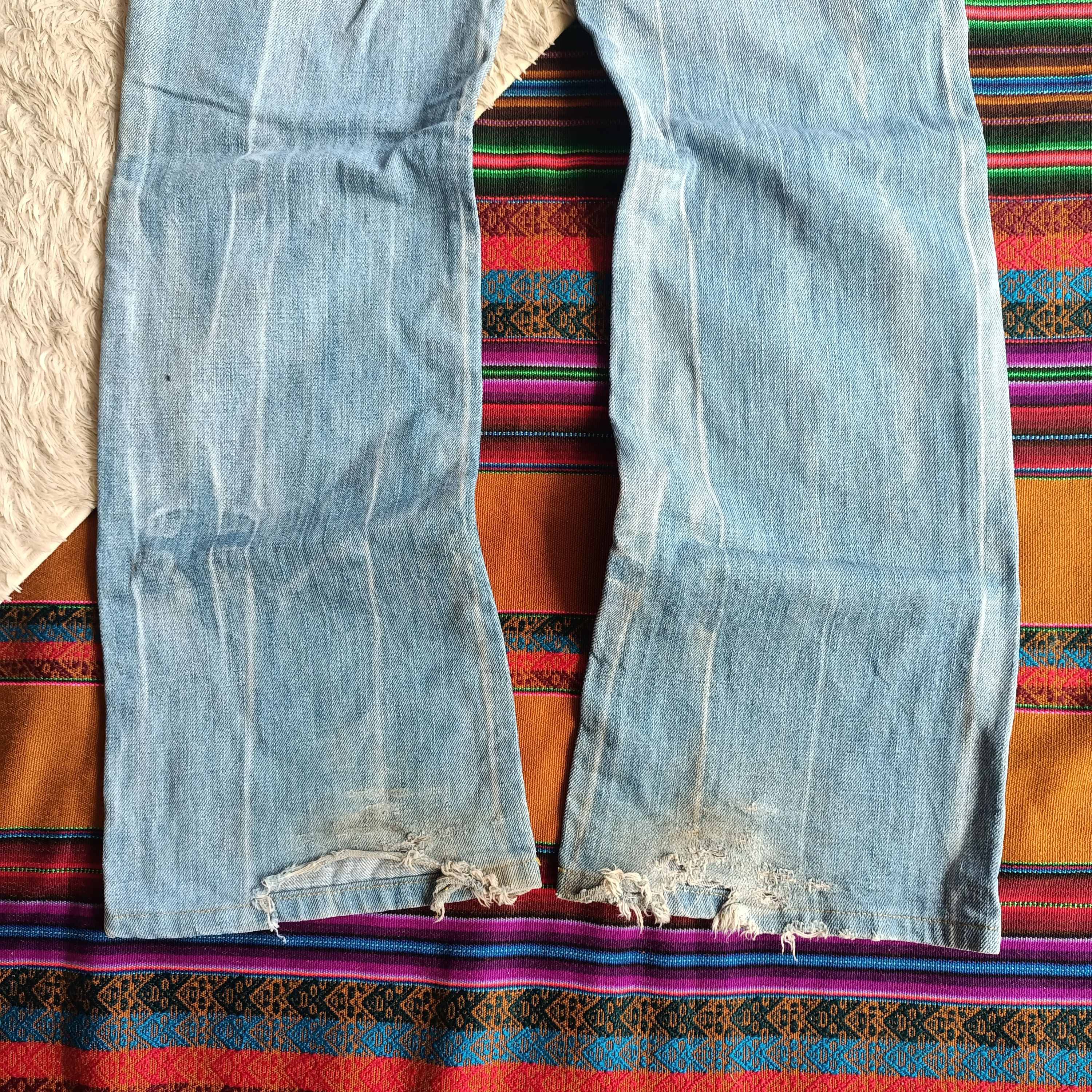 Tornado Mart Red papper Japan rainbow stitch flare denim Size US 30 / EU 46 - 11 Thumbnail