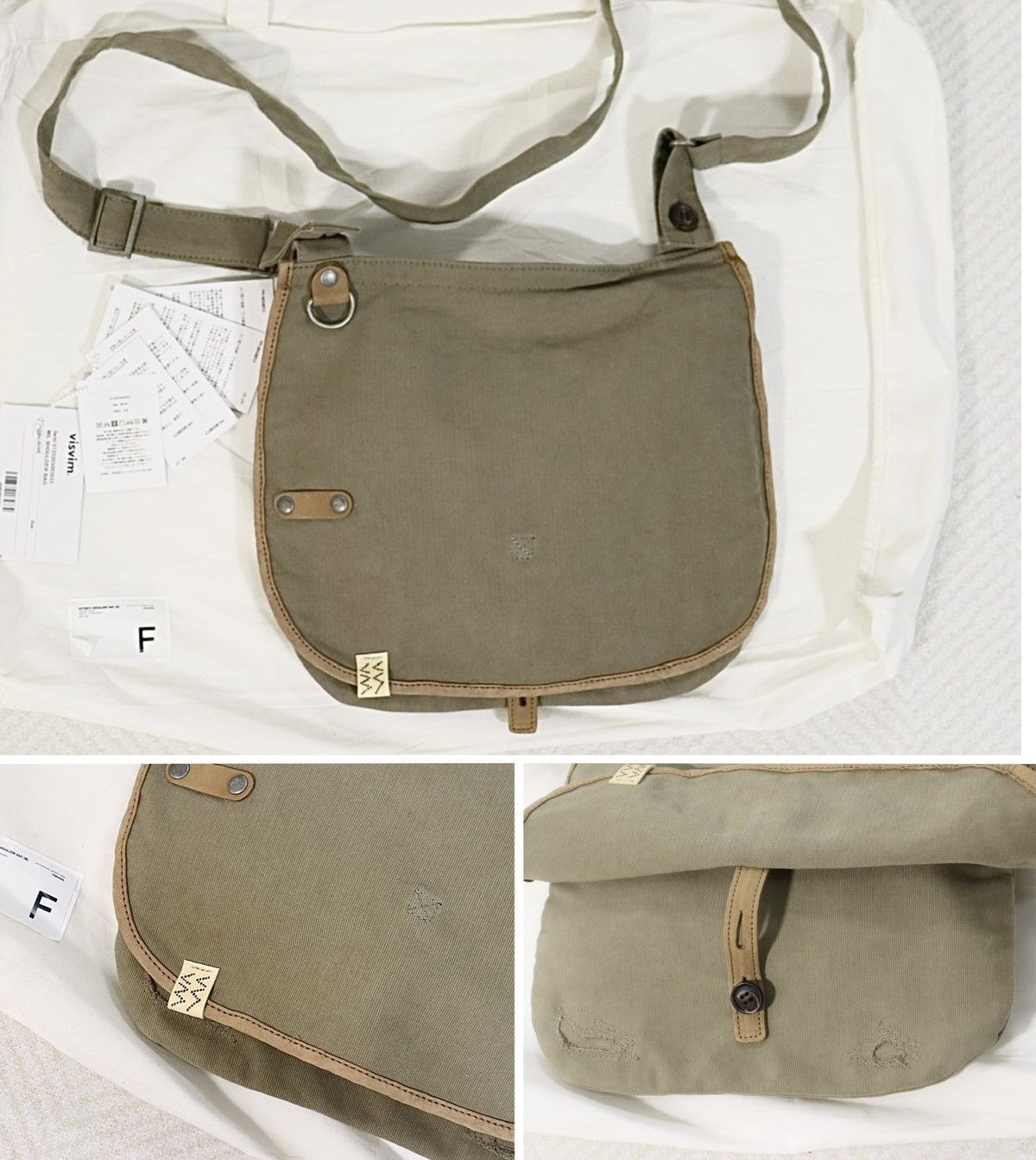 image of Visvim 23Aw Mil Shoulder Bag G.cords in Olive, Men's