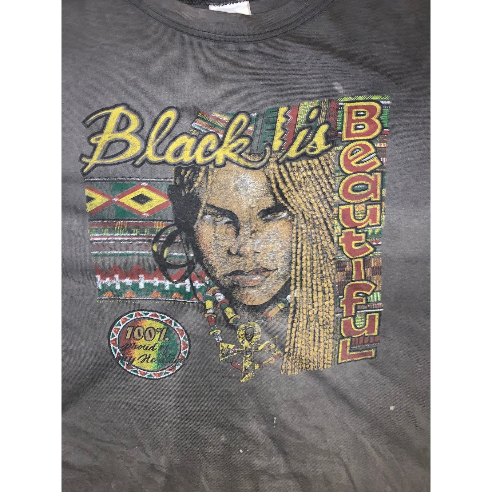 Other × Vintage Vintage Black Is Beautiful T Shirt USA Single Stitch Large Size US XL / EU 56 / 4 - 1 Thumbnail