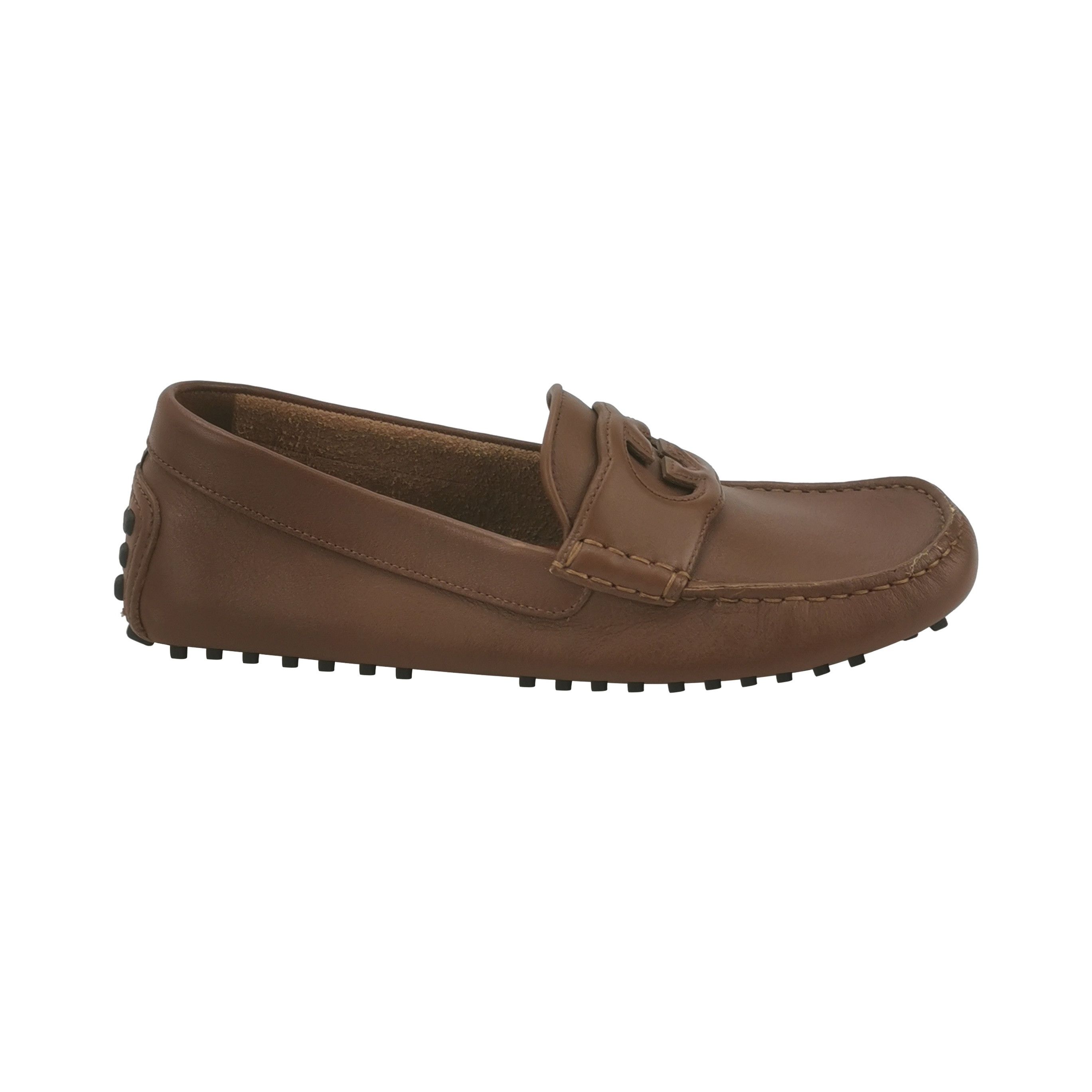 Gucci Gucci Brown Leather Interlocking G Drivers 38.5 Size US 5.5 / EU 38 - 1 Thumbnail