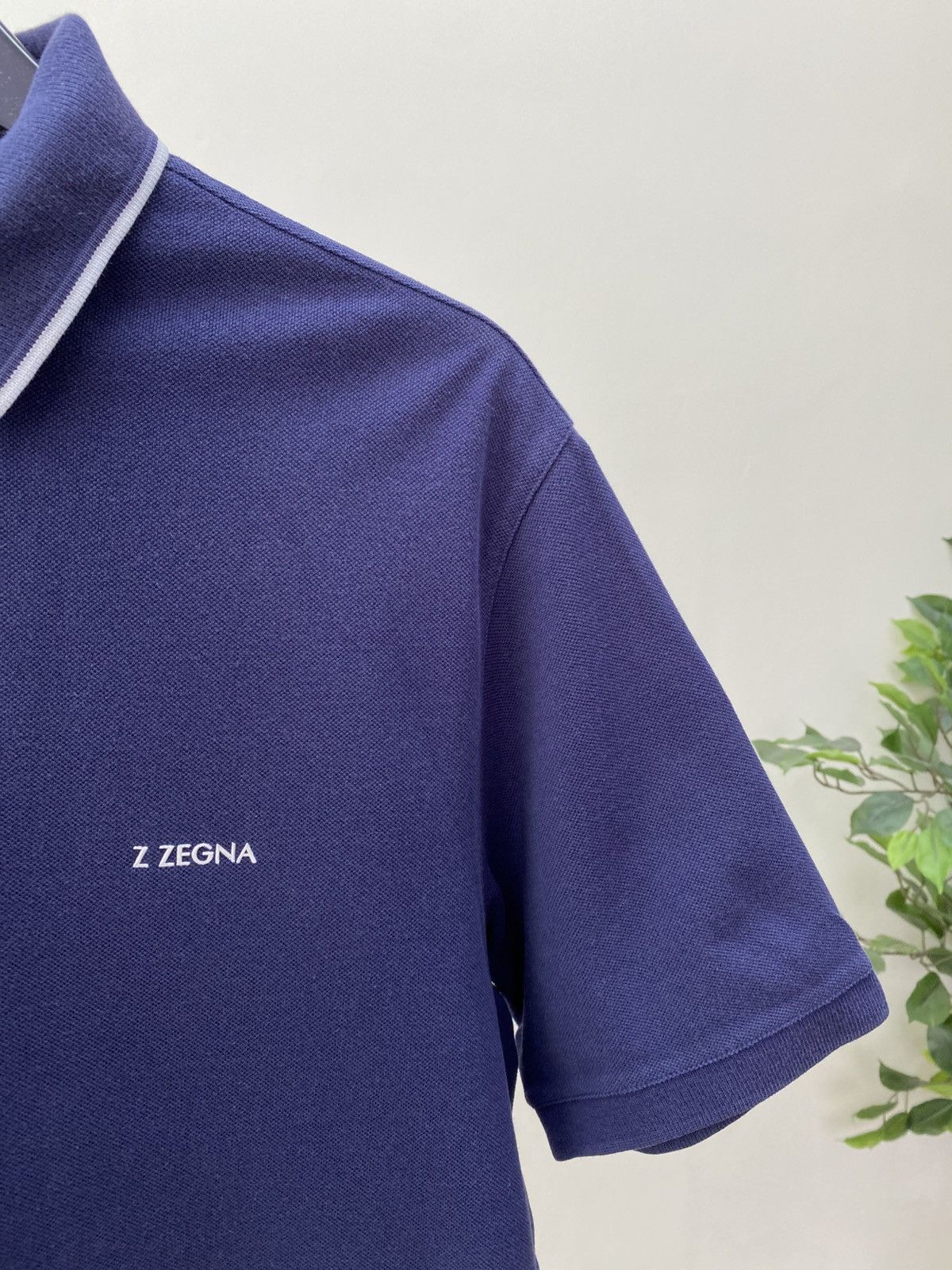 Z Zegna Vintage Z Zegna Navy Embroidered Logo Polo Shirt Size US L / EU 52-54 / 3 - 4 Thumbnail