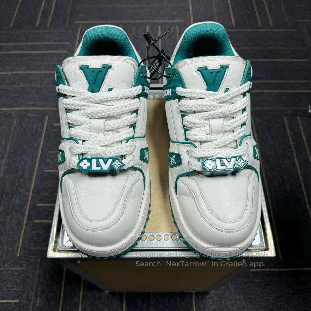 Louis Vuitton LV Trainer White Green. Size US 7.5 / EU 40-41 - 1 Thumbnail