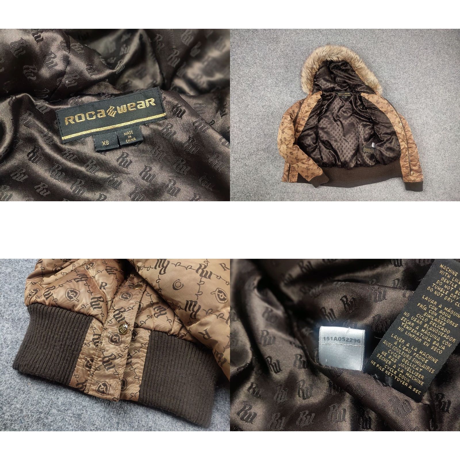 Rocawear Vintage Rocawear Brown Puffer Jacket XS Women Short Logo Down Quilted 90s Hip Hop Vintage y2k Japan Fur Cropped LGB if six was nine Style Size XS / US 0-2 / IT 36-38 - 10 Thumbnail