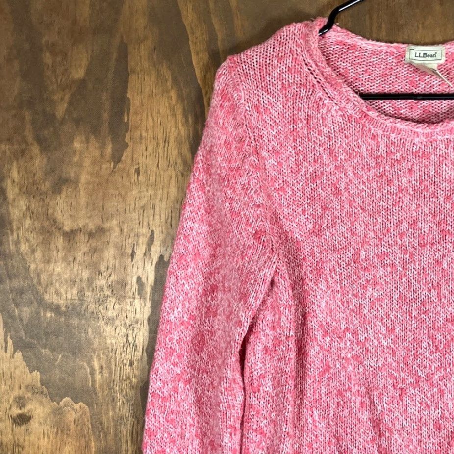 Vintage LL Bean Womens Sweater Pink Marbled Chunky Knit 100% Cotton Medium Size M / US 6-8 / IT 42-44 - 4 Thumbnail