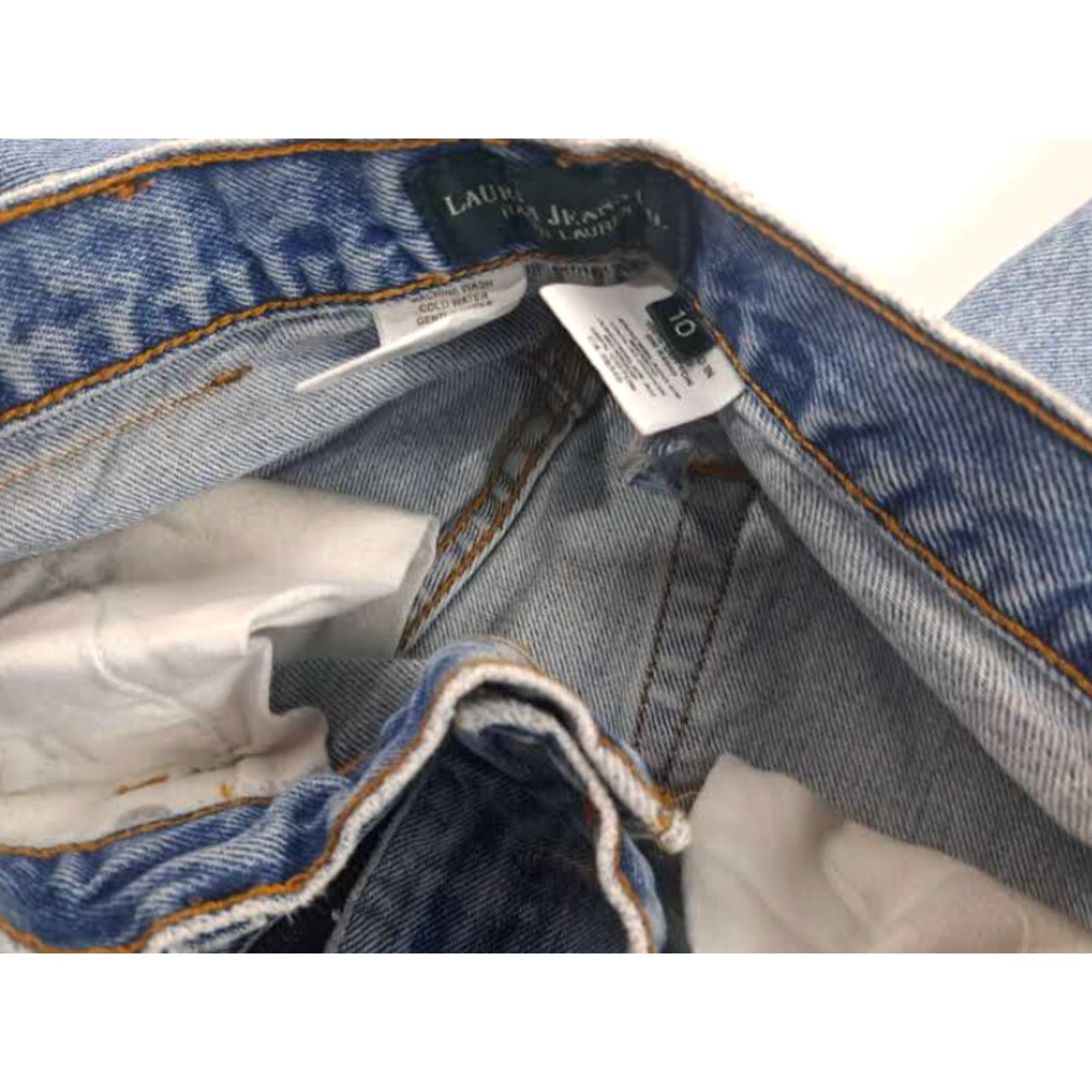 Ralph Lauren Lauren Jeans Co. Woman Jeans Size 10 Blue Medium Wash Straight Zipper Size 32" / US 10 / IT 46 - 2 Thumbnail