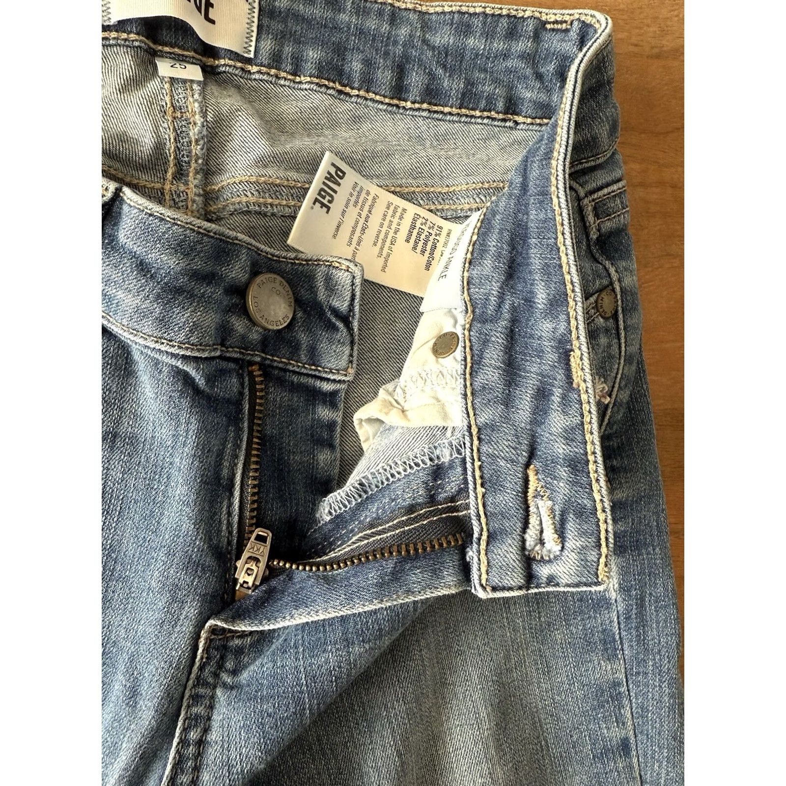 Paige Paige Verdugo Ankle Jeans Womens 25 Jeans Blue Light Wash Slim Stretch Denim Regular 5-Pocket Mens? Size 42" / US 20 - 5 Thumbnail