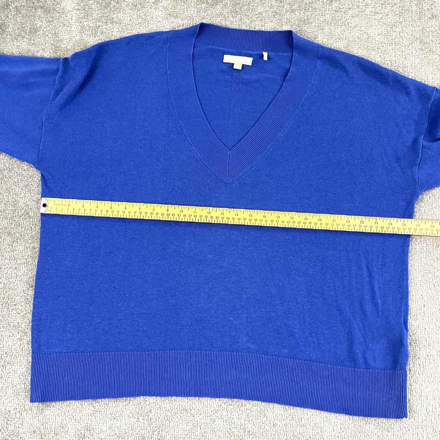 Barbour BARBOUR Sweater Womens Regular Knit Bathgate Linen Blend V-Neck Bluebell 14 Long Sleeve Pullover Casual Womens Size XL / US 12-14 / IT 48-50 - 7 Thumbnail