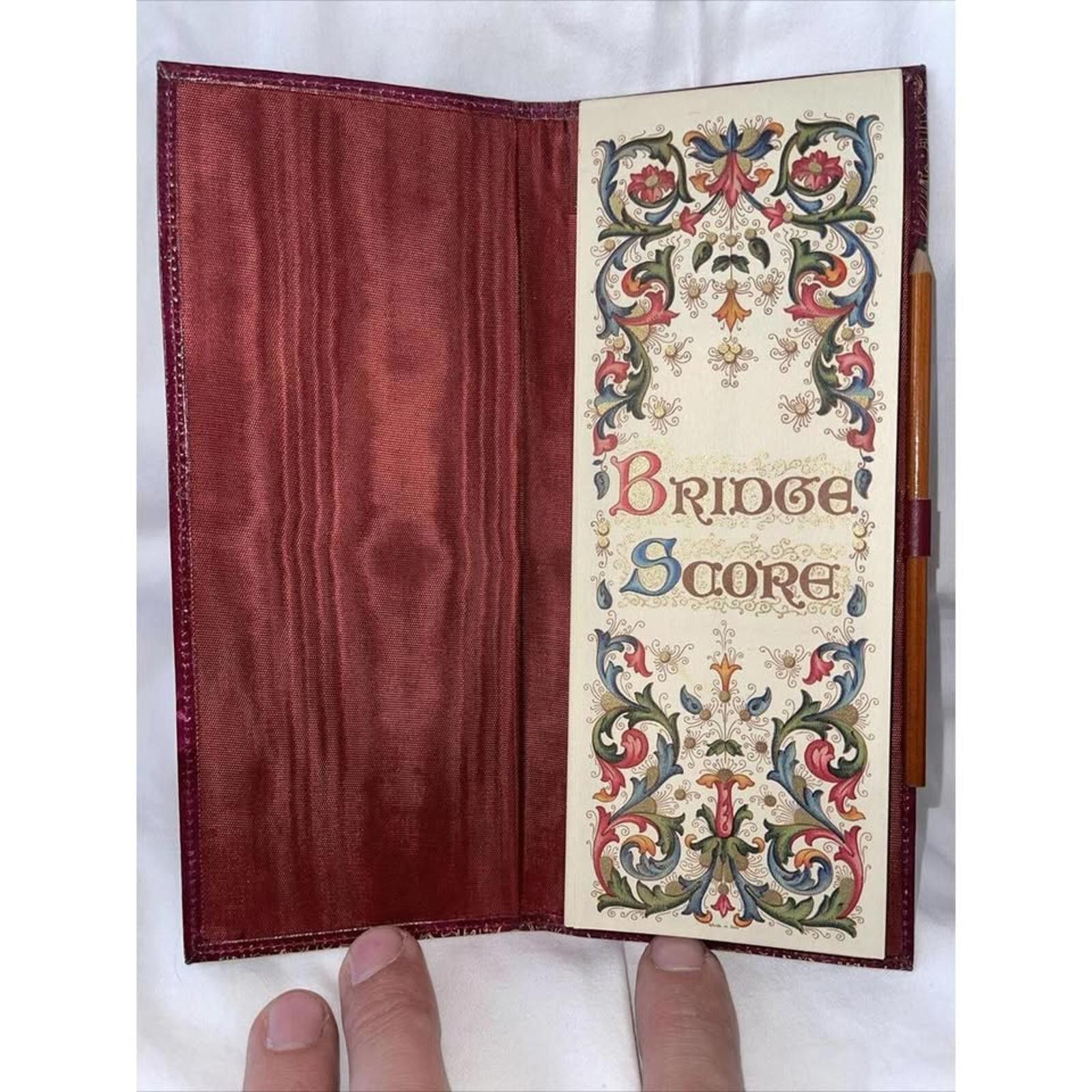 Other Vintage Leather Bridge Scoring Book with Intricate Design Size ONE SIZE - 4 Thumbnail