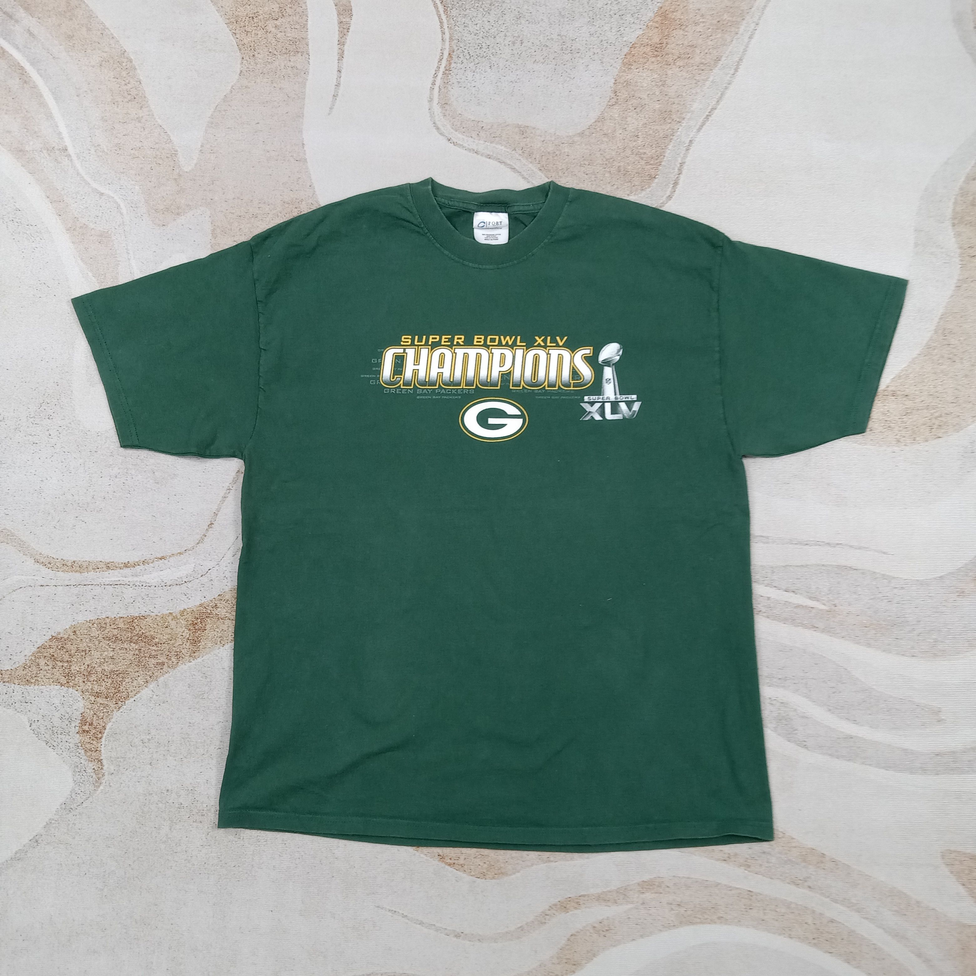 NFL Freen Bay Packers Super Bowl XLV Football Tshirt C285N15 Size US L / EU 52-54 / 3 - 1 Thumbnail