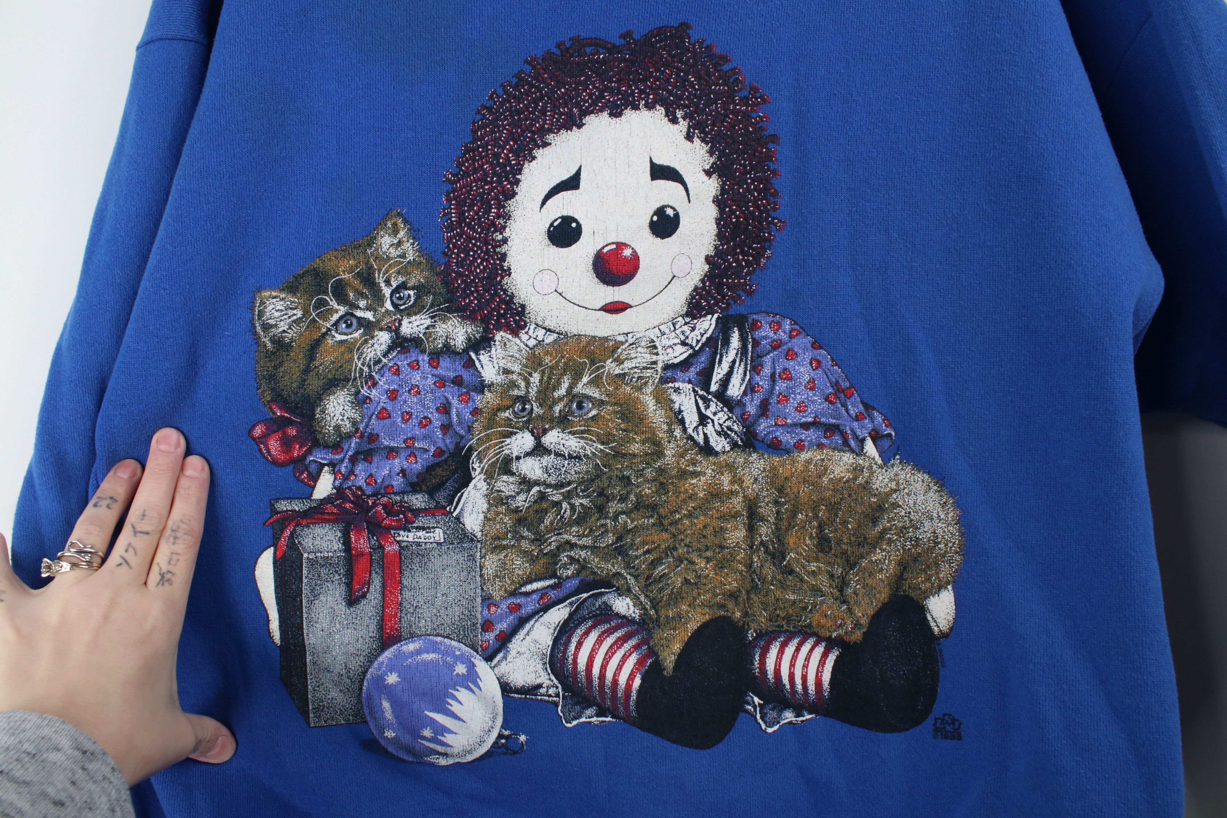 Vintage Vintage 90s Raggedy Ann Cat Kitten Crewneck Sweatshirt USA Size L / US 10 / IT 46 - 4 Thumbnail