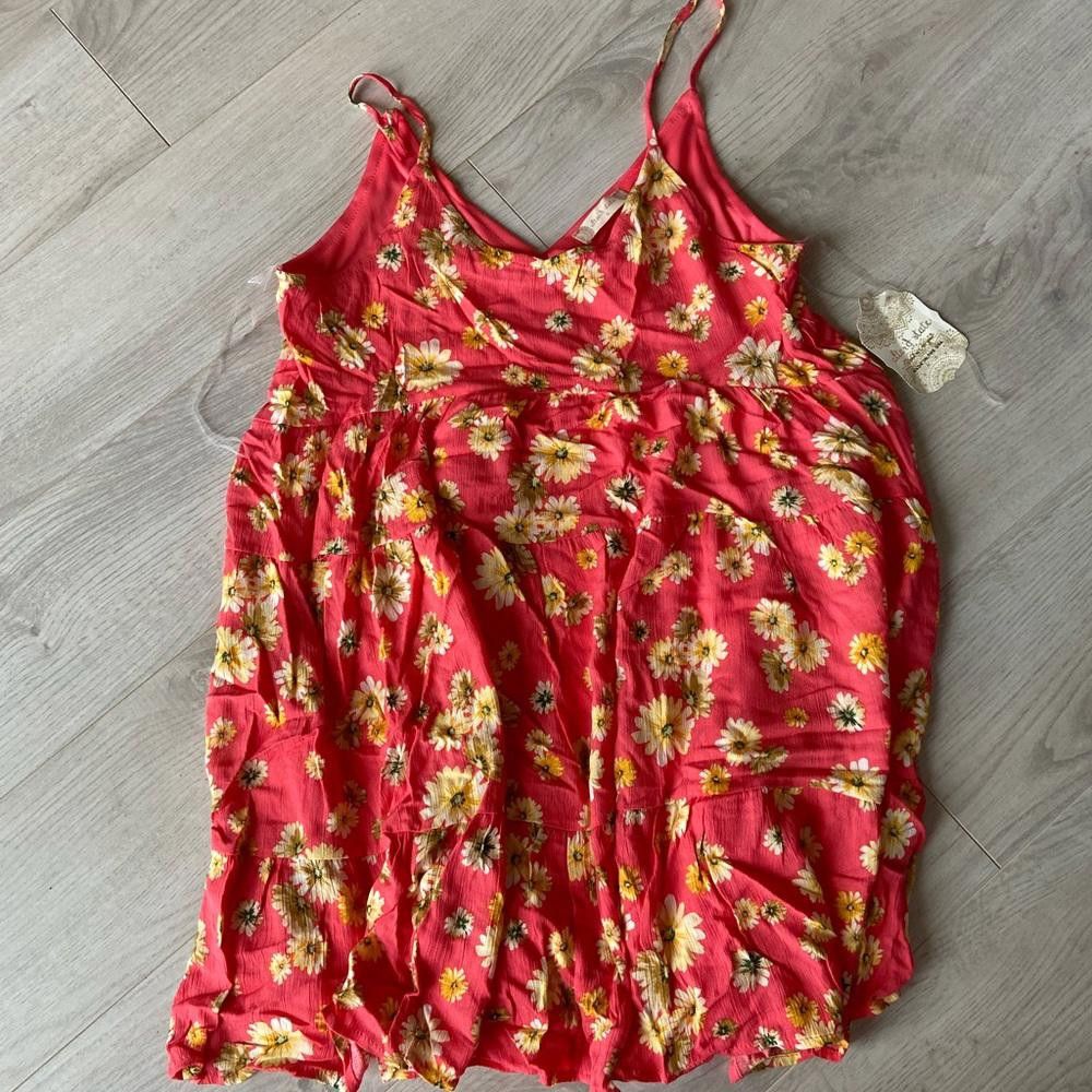 Designer Altard State Pink Floral Boho Spaghetti Mini Dress Size S / US 4 / IT 40 - 4 Thumbnail