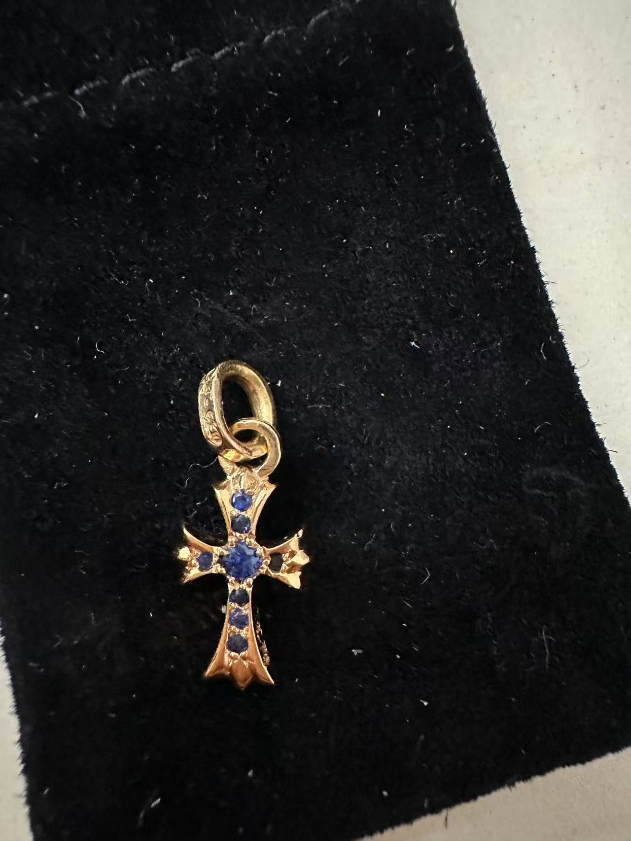 Chrome Hearts Chrome Hearts Blue Saph Babyfat Cross Charm Pendant Size ONE SIZE - 5 Thumbnail