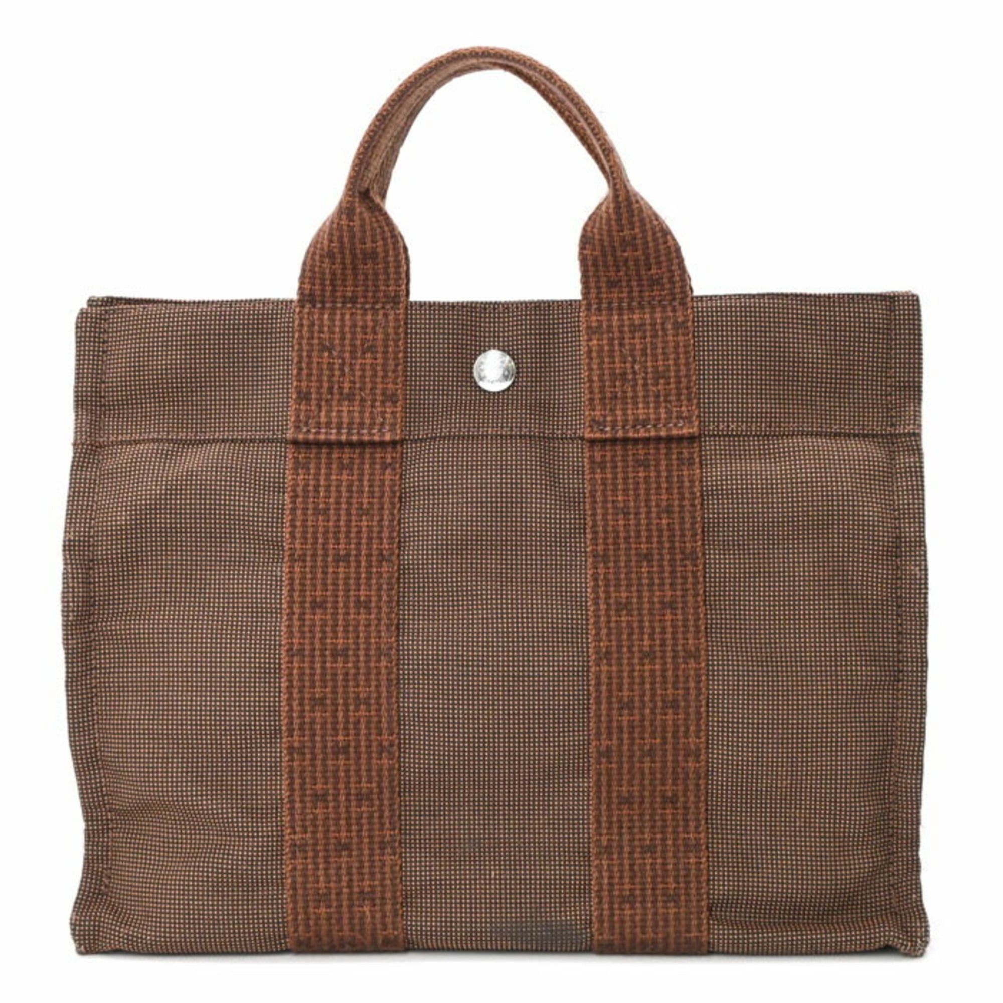 Hermes HERMES Tote PM Hermès Handbag Bag Air Line Canvas Brown Size ONE SIZE - 1 Thumbnail