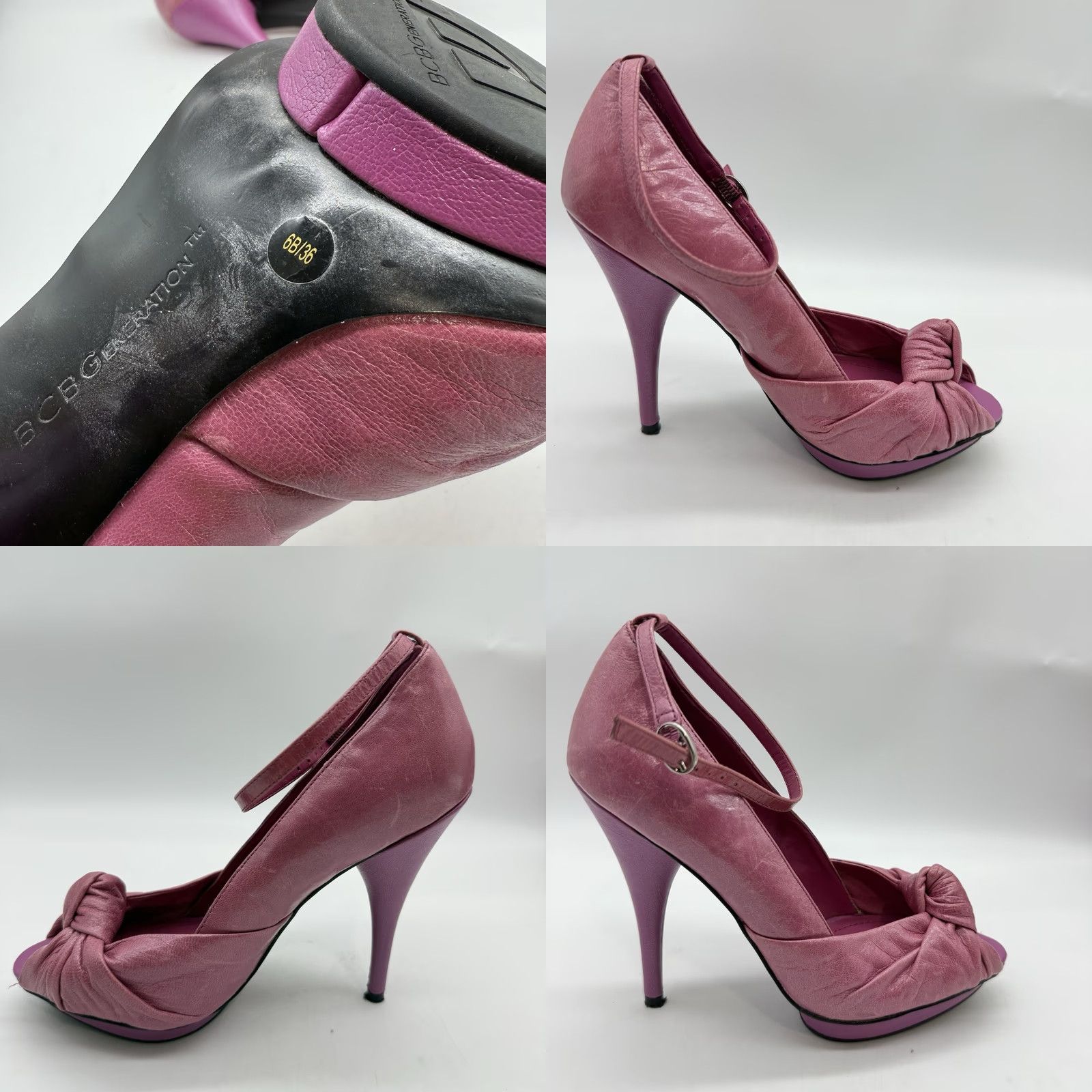 BCBGeneration BCBG-generation Women's Bow Sandal Pink Size 6 Sandal Womens Shoes Pink Bow Heel Stiletto Leather Strappy Buckle 4 in & Up Ballpark 6 Womens Size US 6 / IT 36 - 8 Thumbnail