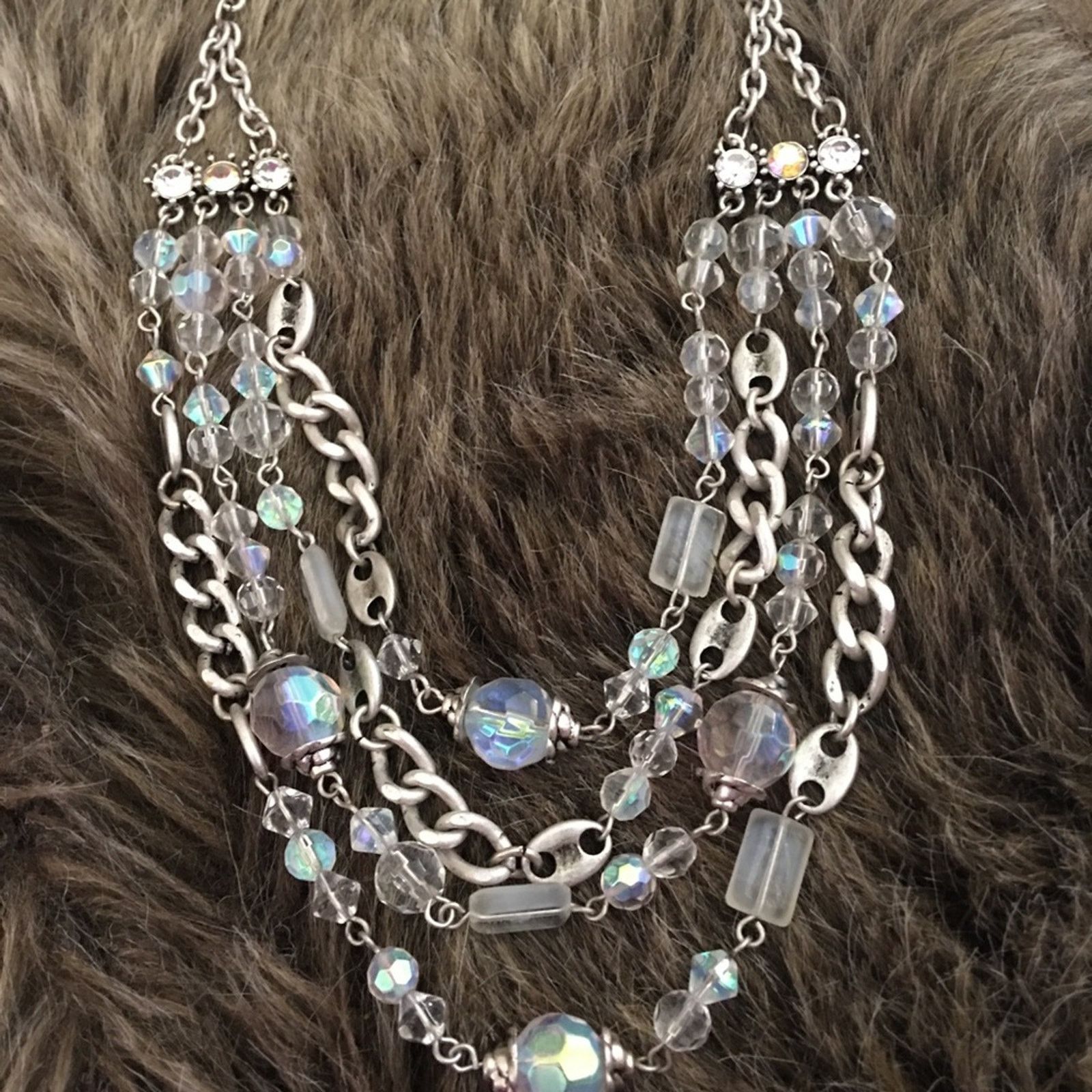 Jewelry Four strand layered opalescent bead necklace Size ONE SIZE - 6 Thumbnail