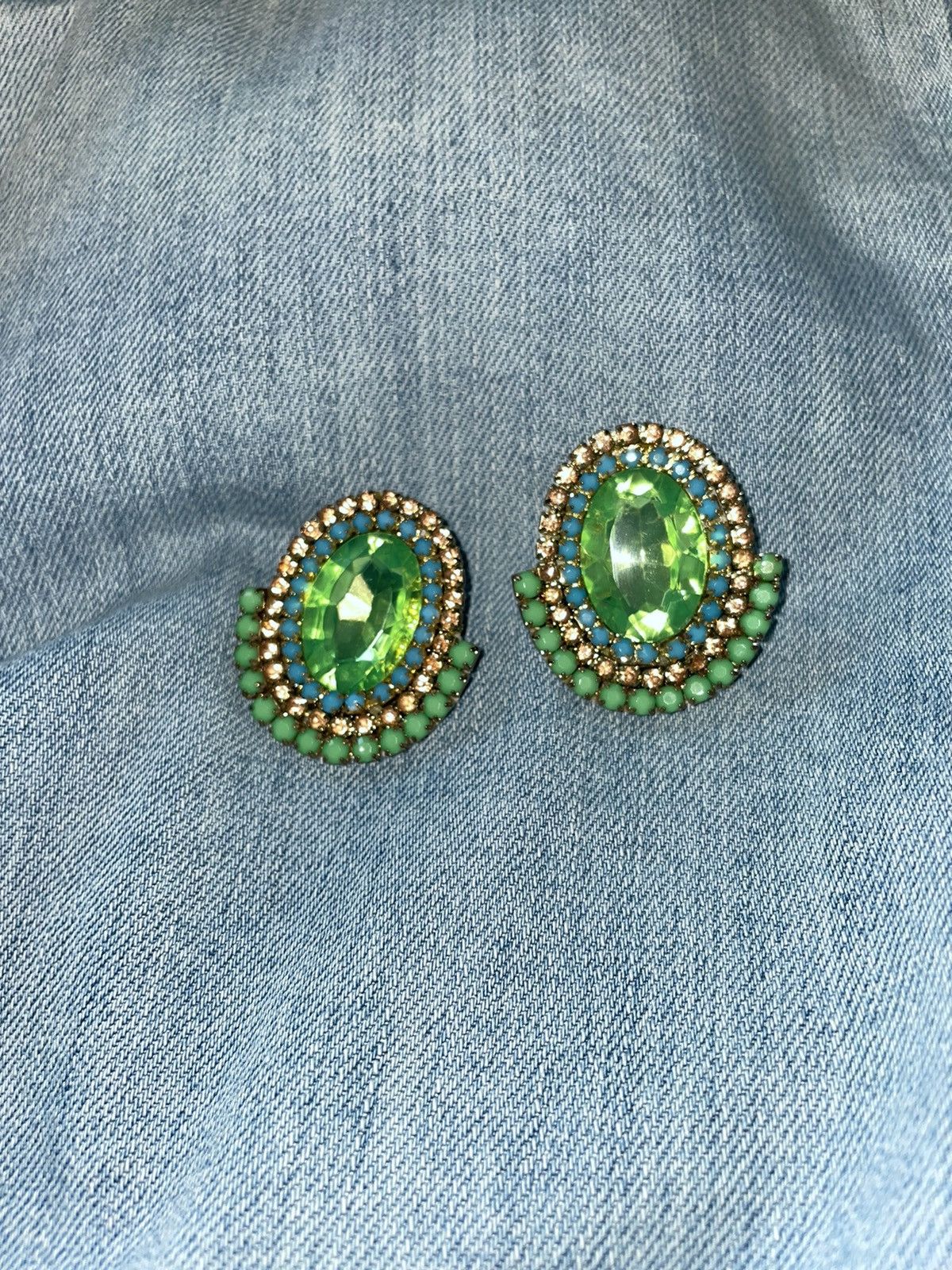 Vintage Art Deco Vintage Czech Crystal Oversized Earrings Size ONE SIZE - 10 Thumbnail