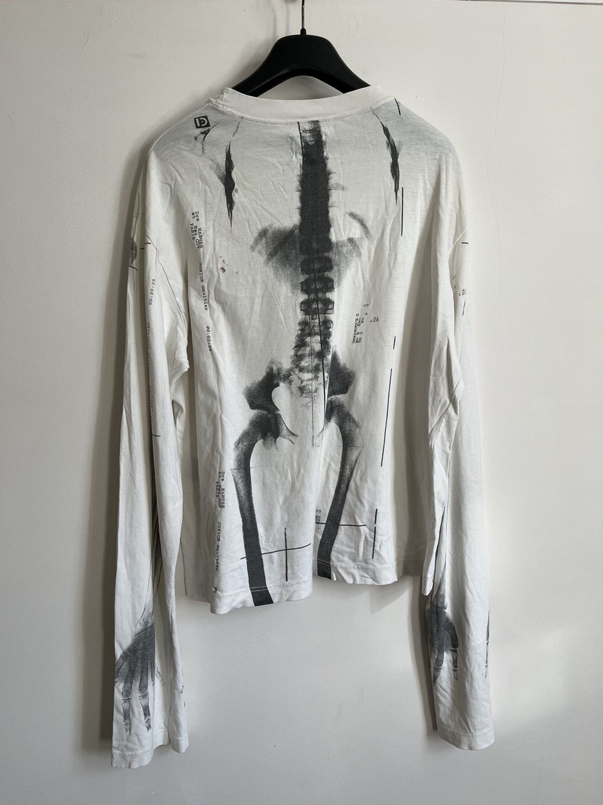 Jean Paul Gaultier SS90 Runway White X-Ray Skeleton Long Sleeve Size US L / EU 52-54 / 3 - 2 Thumbnail