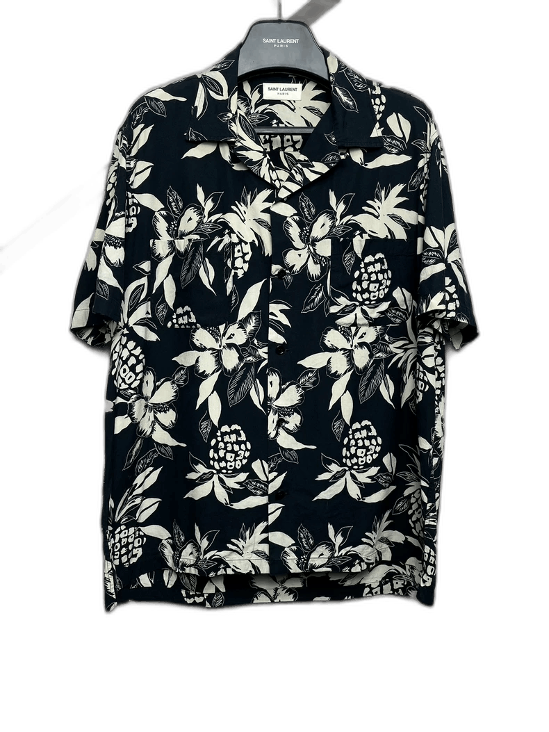 Saint Laurent Paris Saint Laurent Short Sleeve Floral Shirt Size US L / EU 52-54 / 3 - 1 Thumbnail