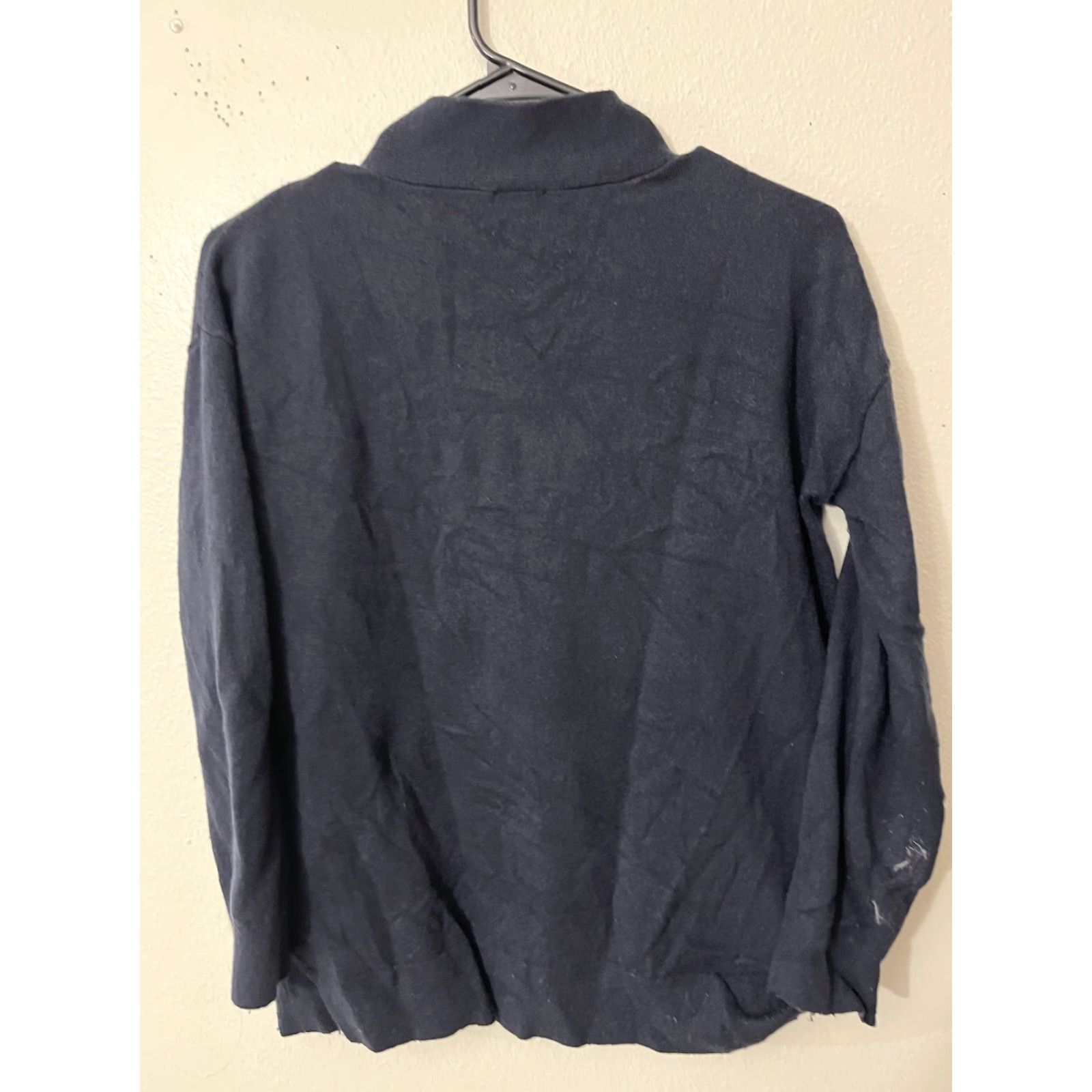 Gap Gap Womens Pullover Sweater Navy Blue Wool Blend Knit Shawl Collar S Regular Size Adult Women Edgy Cozy Pullover Sweater Size S / US 4 / IT 40 - 3 Thumbnail