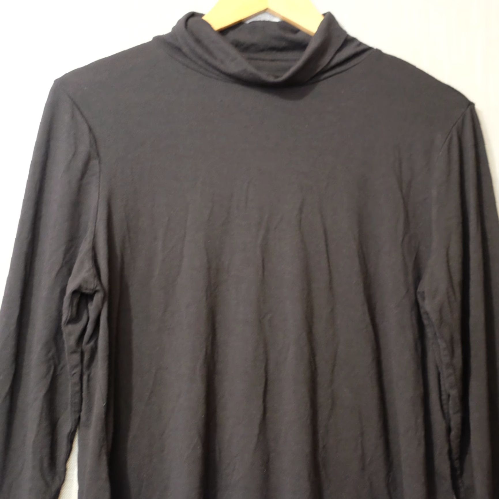 JM Collection JM Collection Black Turtle Neck Top Lightweight Super Soft Women's M Shirt Knit Crew Neck Long Sleeve Casual Sleeve Regular Fit - 27" Length Size M / US 6-8 / IT 42-44 - 2 Thumbnail