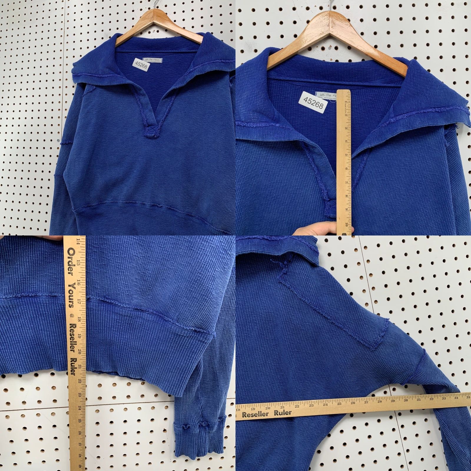 Vintage We The Free Sweatshirt Womens Medium Blue Collared No So Ordinary Slouch Size M / US 6-8 / IT 42-44 - 8 Thumbnail