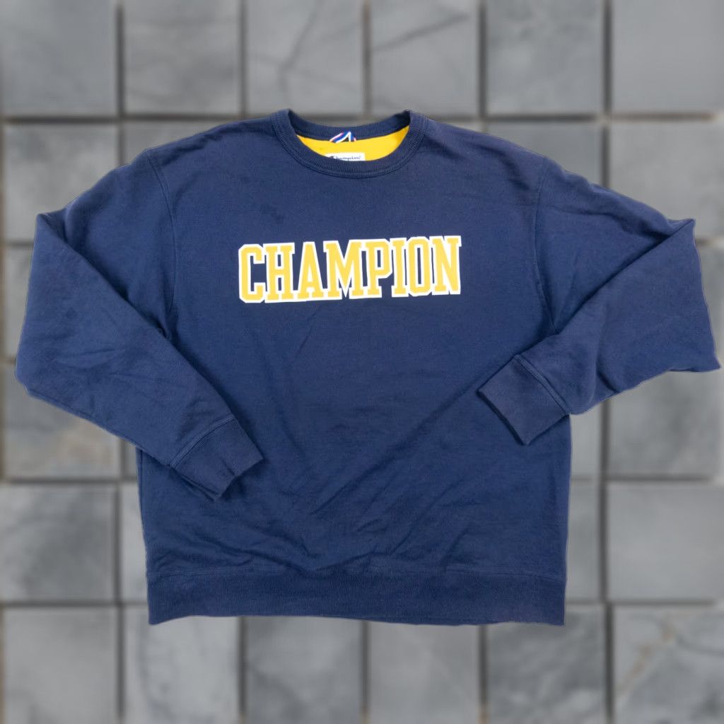 Champion Champion Sweatshirt Mens XL Blue Crew Neck Logo Pullover Size US XL / EU 56 / 4 - 1 Thumbnail