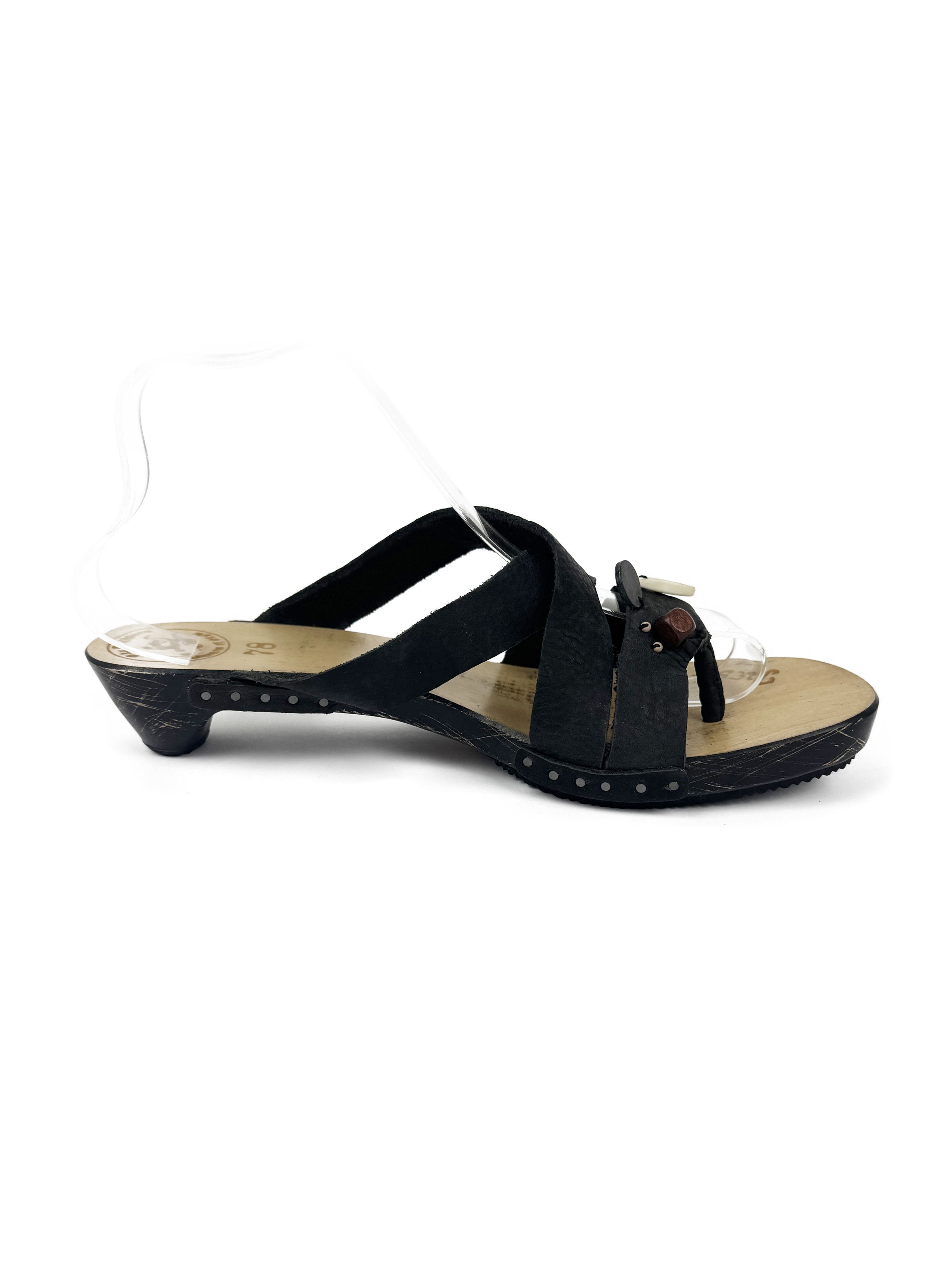 Diesel Diesel Black Clogs Flip flops Mules Thong Sandals 39 Size US 9 / IT 39 - 4 Thumbnail
