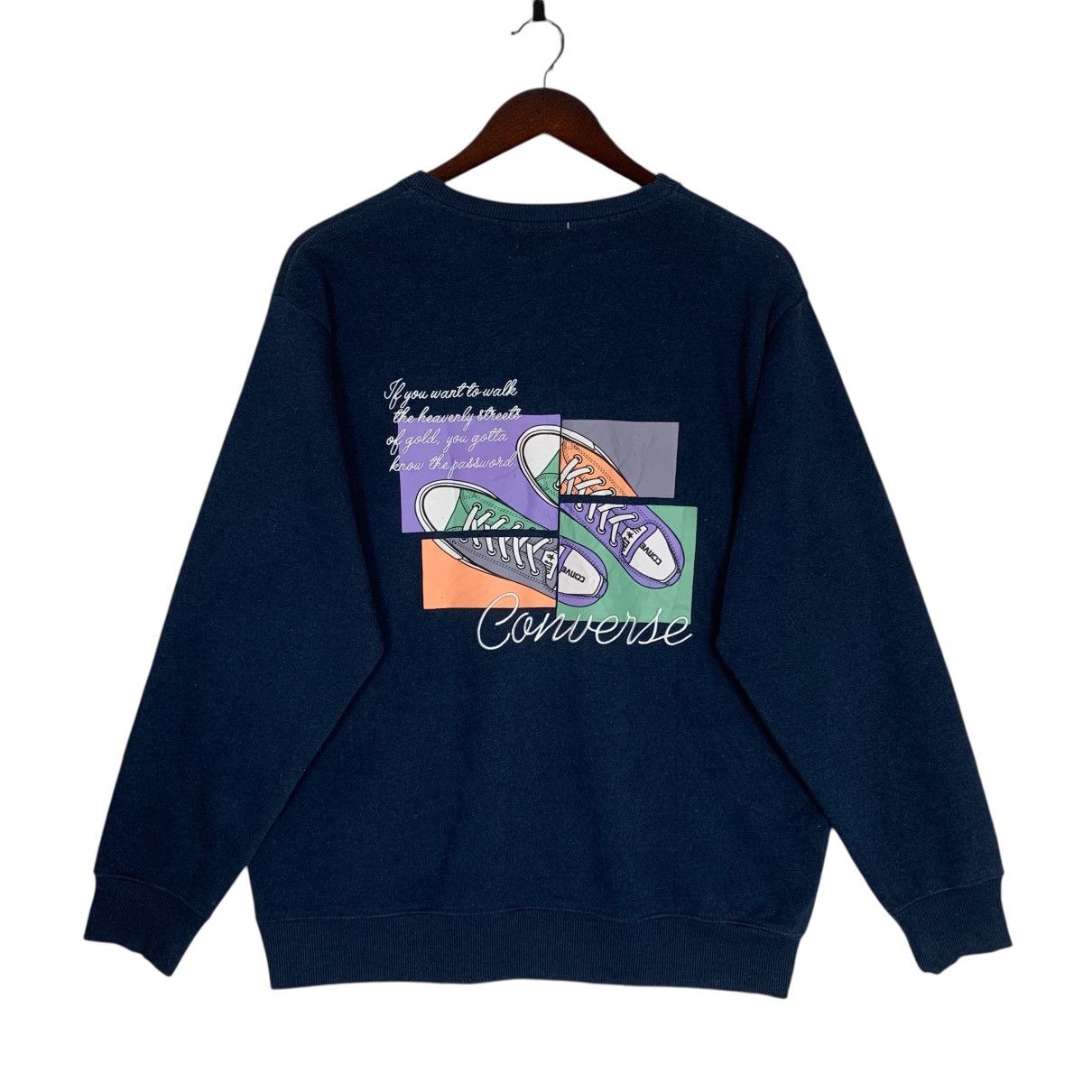 Converse Vintage Converse All Star StreetWear JapaneseBran Sweatshirt Size US M / EU 48-50 / 2 - 7 Thumbnail