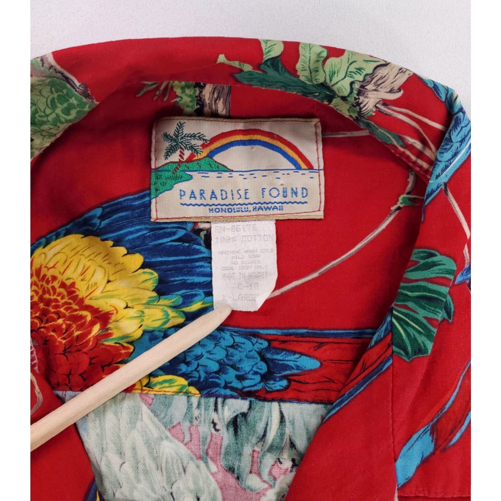 Paradise Found Paradise Found Magnum PI Hawaiian Shirt Button Up Red Parrots Mens XL Size US XL / EU 56 / 4 - 4 Thumbnail