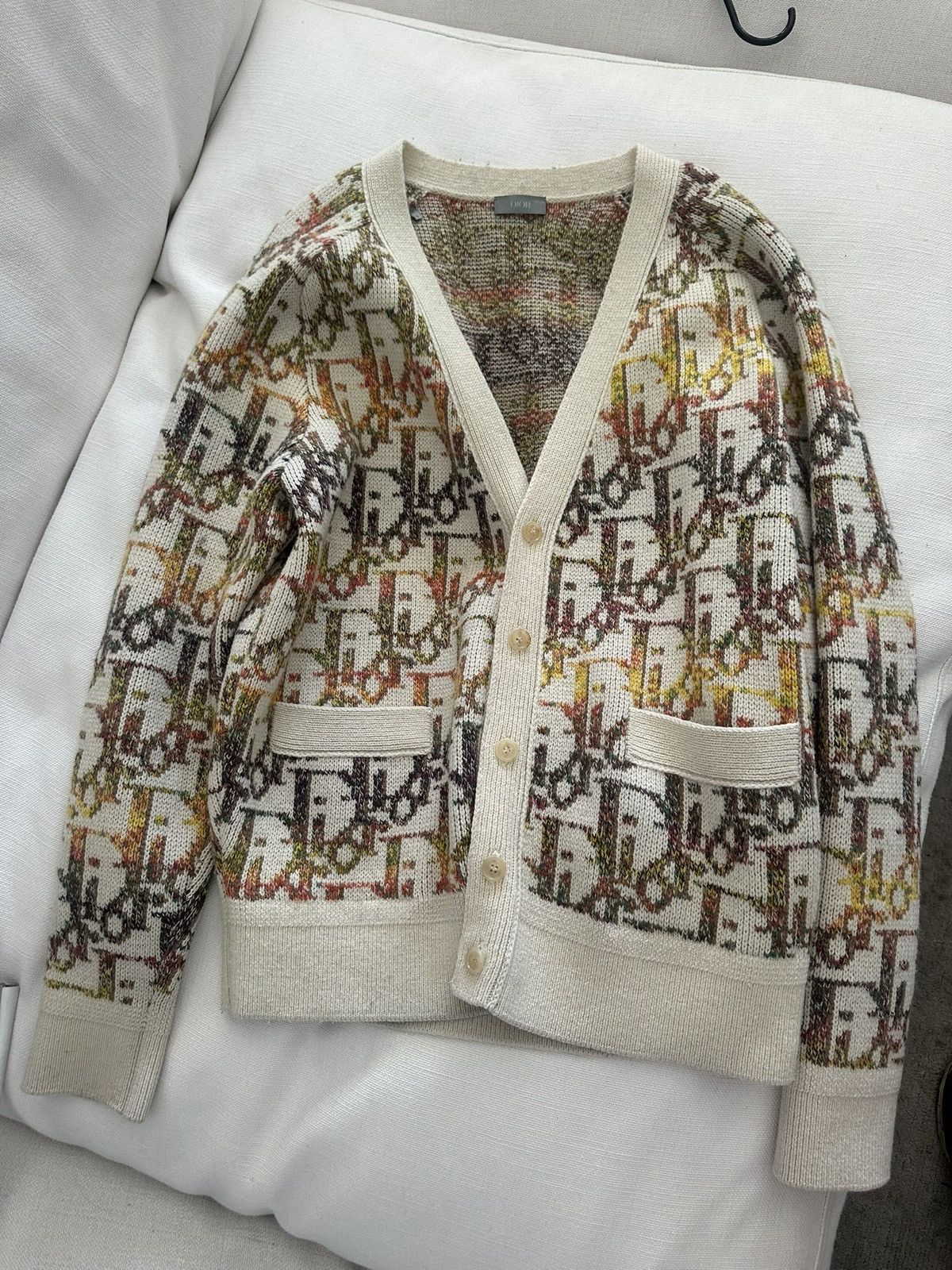 Dior DIOR MEN Oblique Jacquard Wool Cardigan Size US L / EU 52-54 / 3 - 1 Thumbnail