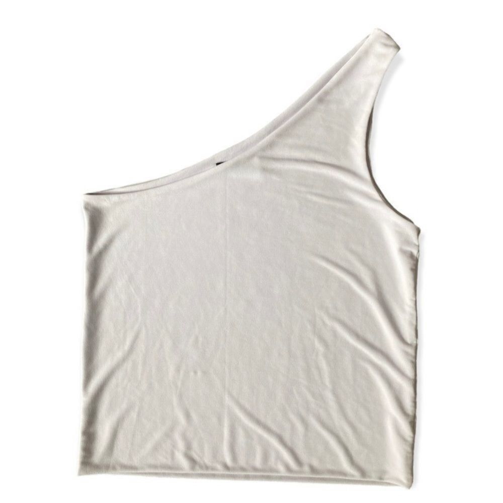 Other Kurve Lavender One Shoulder Stretchy Crop Top - Size L Size L / US 10 / IT 46 - 3 Thumbnail