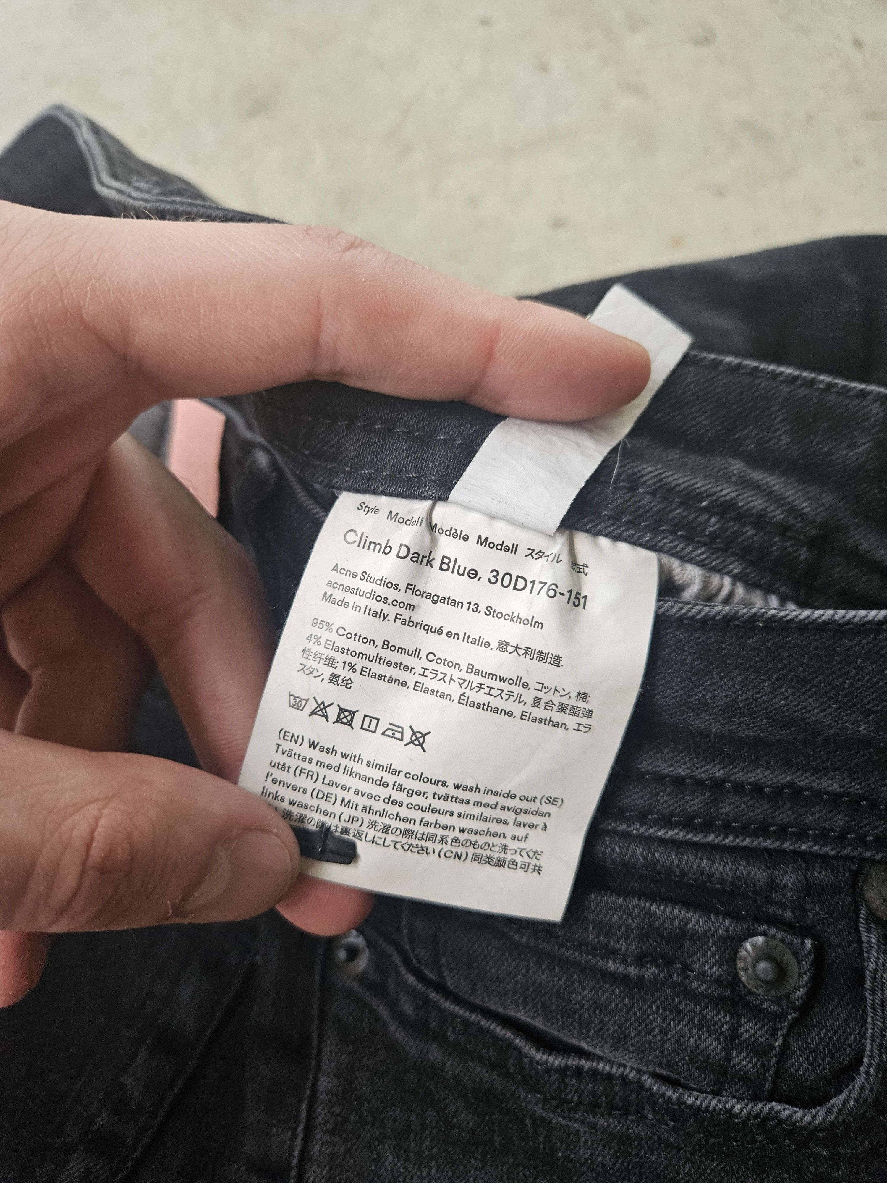 Acne Studios Blå Konst Climb Dark Blue Black Denim Jeans Size US 28 / EU 44 - 12 Thumbnail