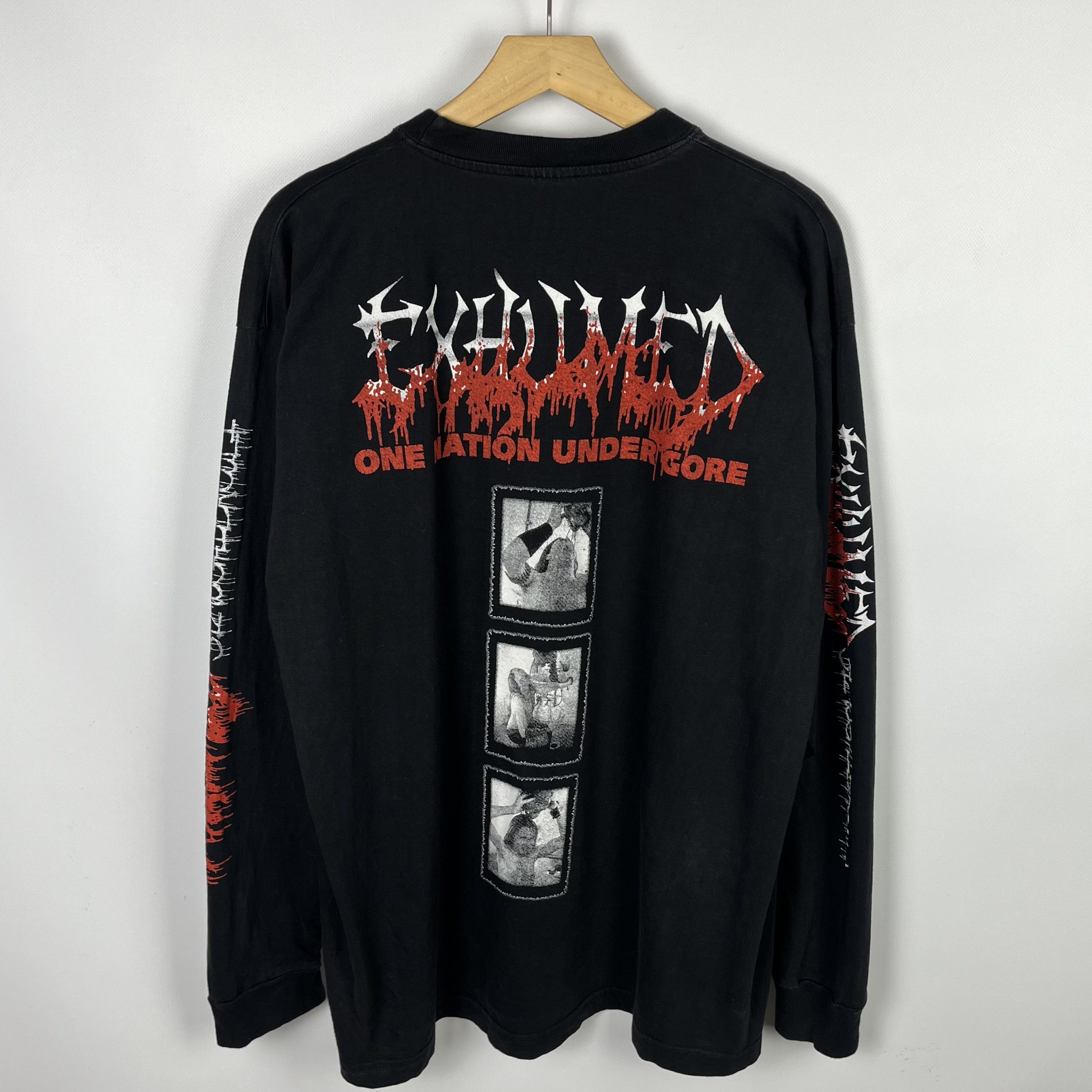 Band Tees Vintage Exhumed Rare Gore Metal Long Sleeve T Shirt 90’s Size US XL / EU 56 / 4 - 12 Thumbnail