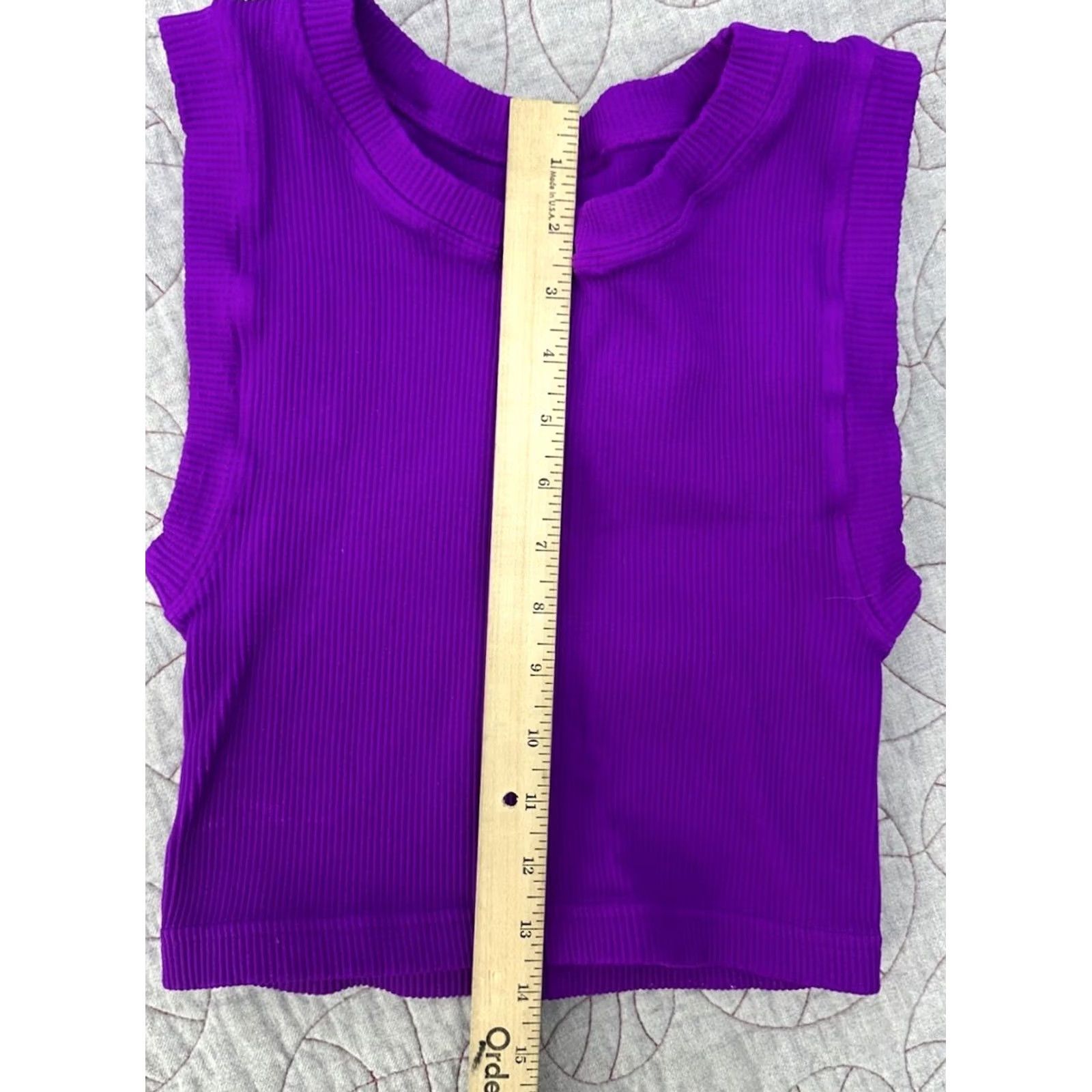 Free People VINTAGE FP Movement Free People Heavy Ribbed Tank Top Purple Women’s M/L Tank Top Women Medium/Large Purple Tank Top Activewear Womens M/L Size M / US 6-8 / IT 42-44 - 7 Thumbnail