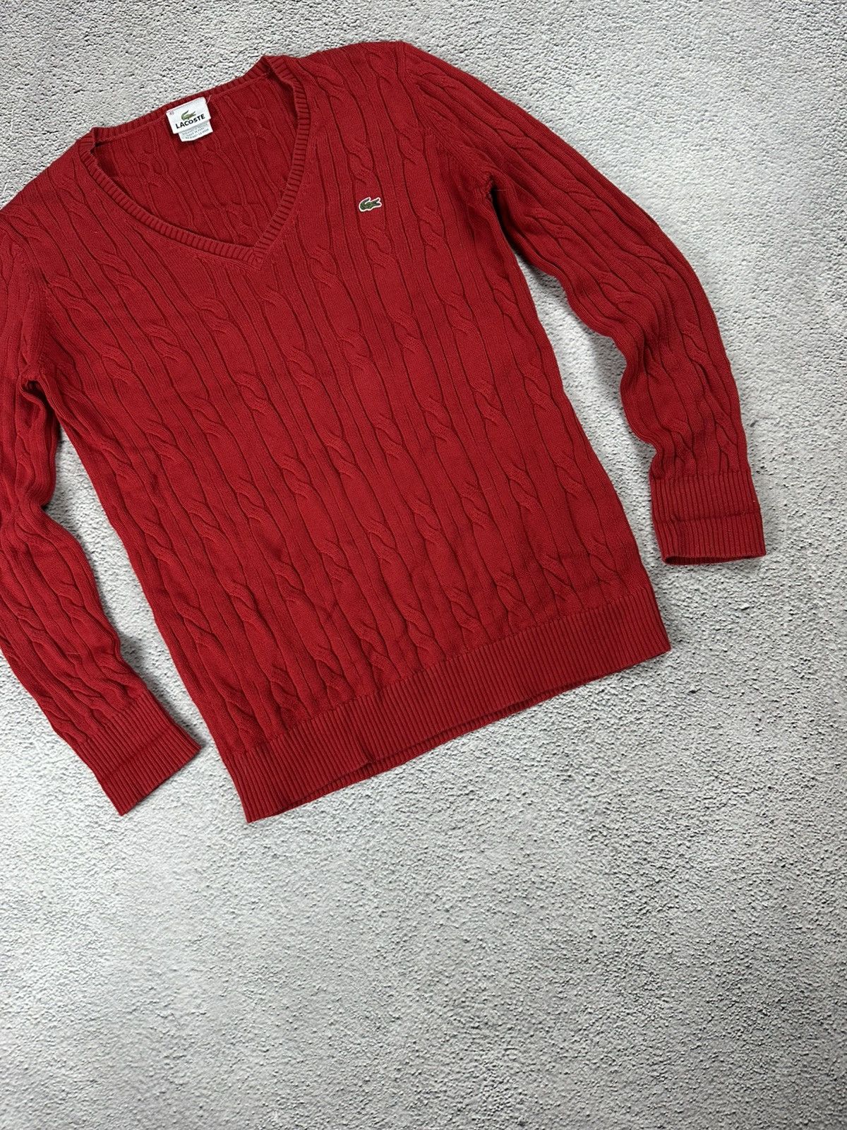 Lacoste Vintage Lacoste Knitwear V-Neck Striped Sweater Old Money Size M / US 6-8 / IT 42-44 - 6 Thumbnail