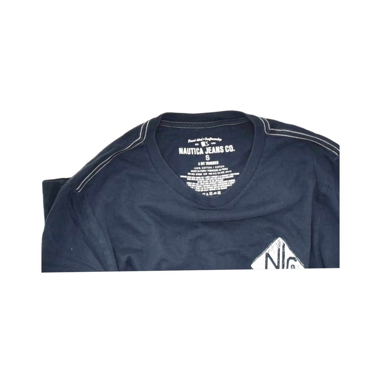 Nautica NAUTICA Mens Graphic T-Shirt Top Small Navy Blue Cotton Size US S / EU 44-46 / 1 - 3 Thumbnail