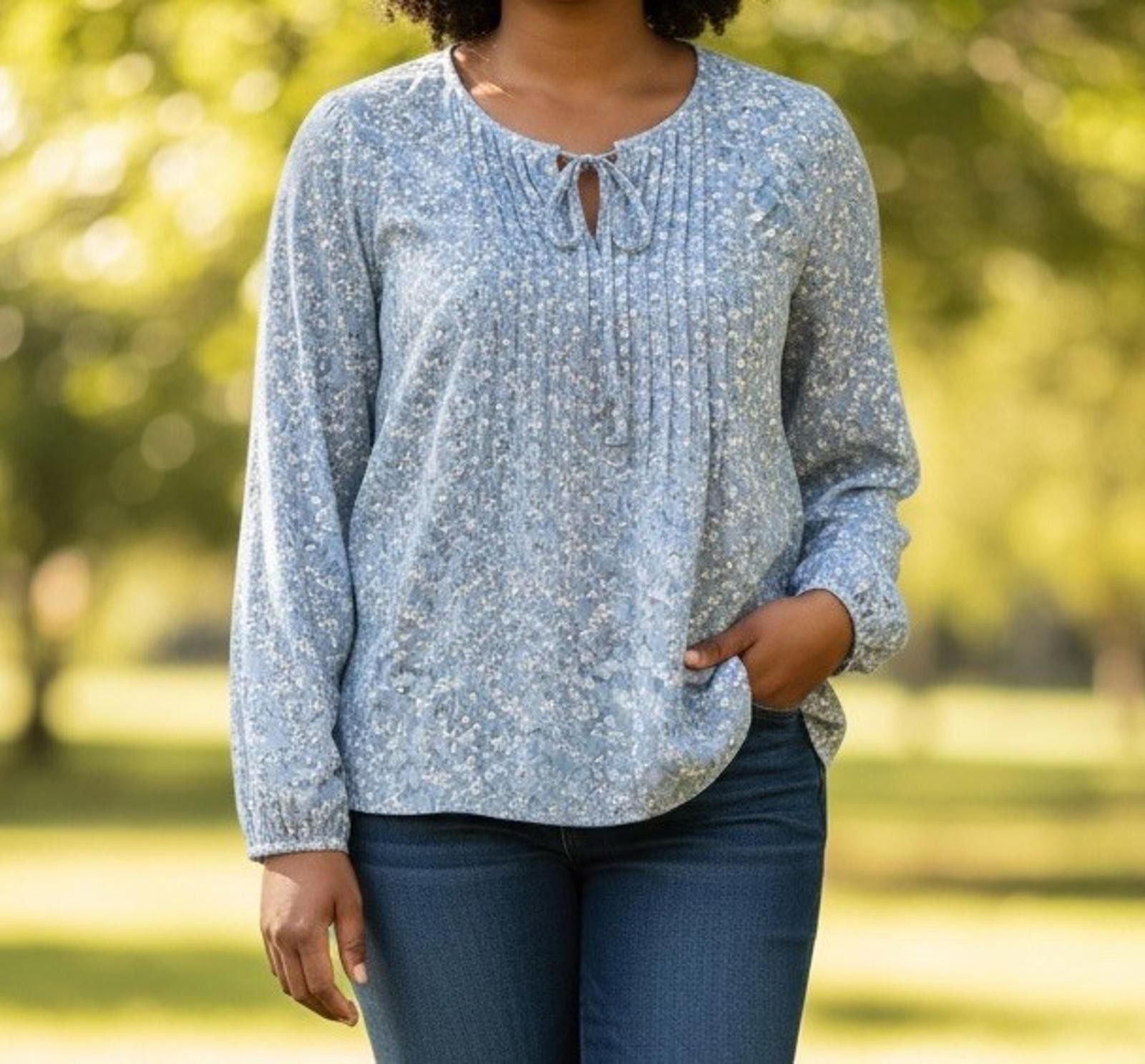 Other Suzanne Betro 3X Ditsy Floral Boho Blouse Long Size 3XL / US 20-22 - 1 Thumbnail
