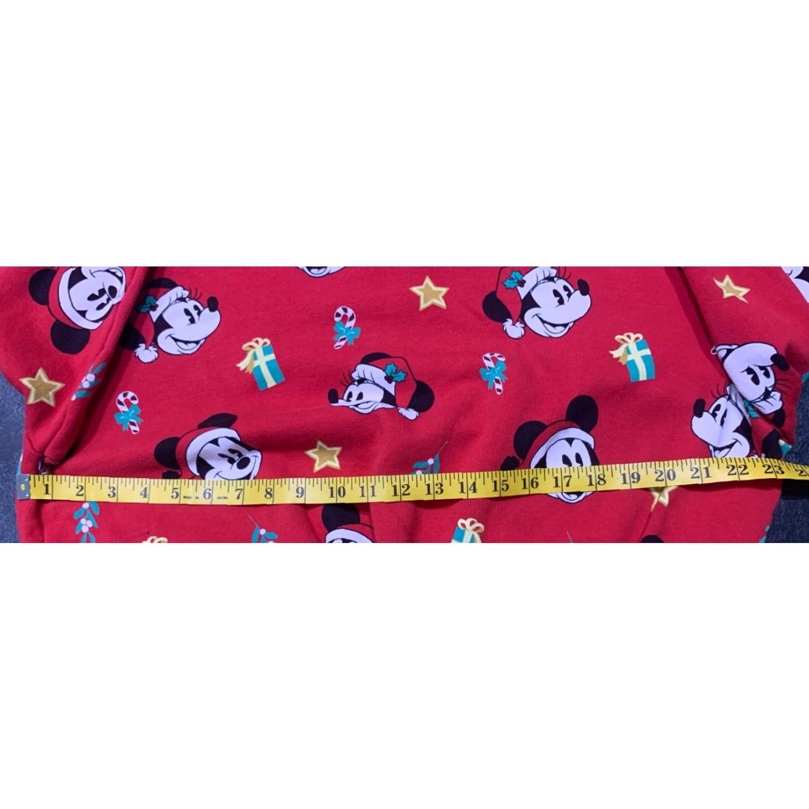 Disney VINTAGE Disney Women's XL Mickey & Minnie Mouse Christmas Pajama Set Fleece Red Holiday Size ONE SIZE - 4 Thumbnail