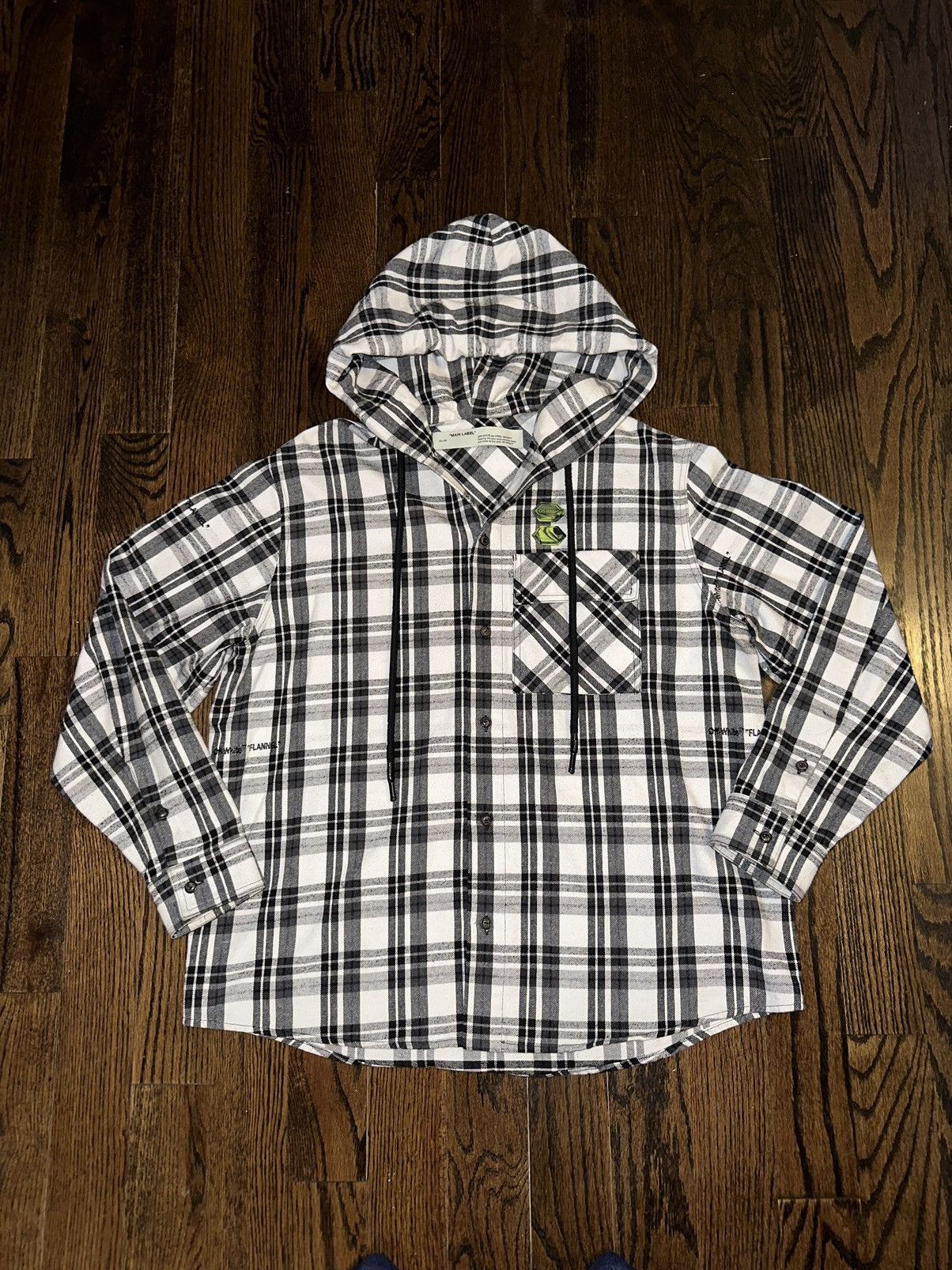 Off White Off White Oversized Hooded Flannel Shirt Grailed