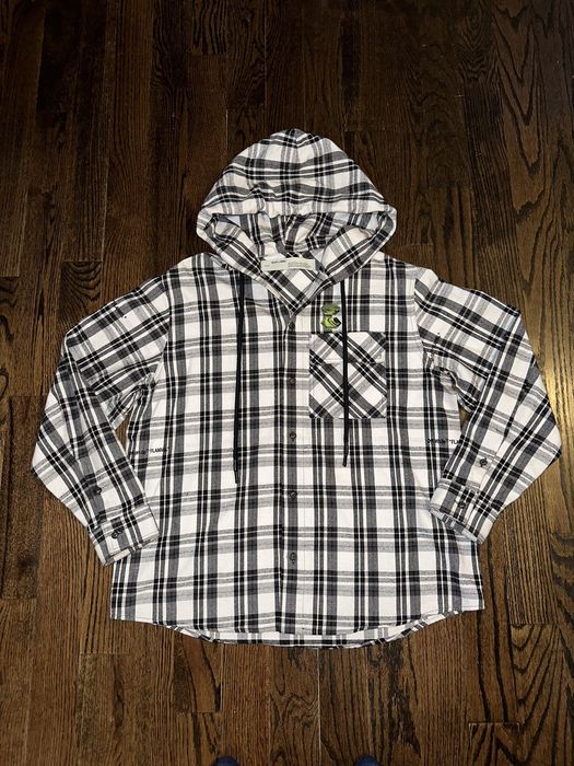 Off white hooded discount flannel