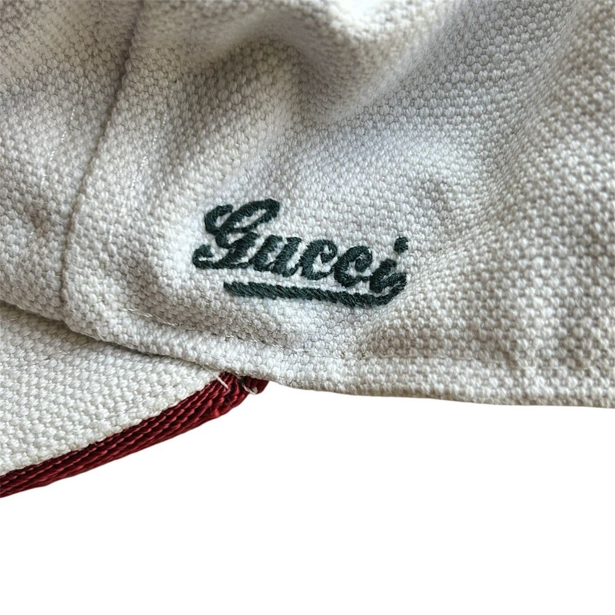 Gucci Gucci 2000s Tom Ford Era Linen Script Cap - Off-White Size ONE SIZE - 3 Thumbnail