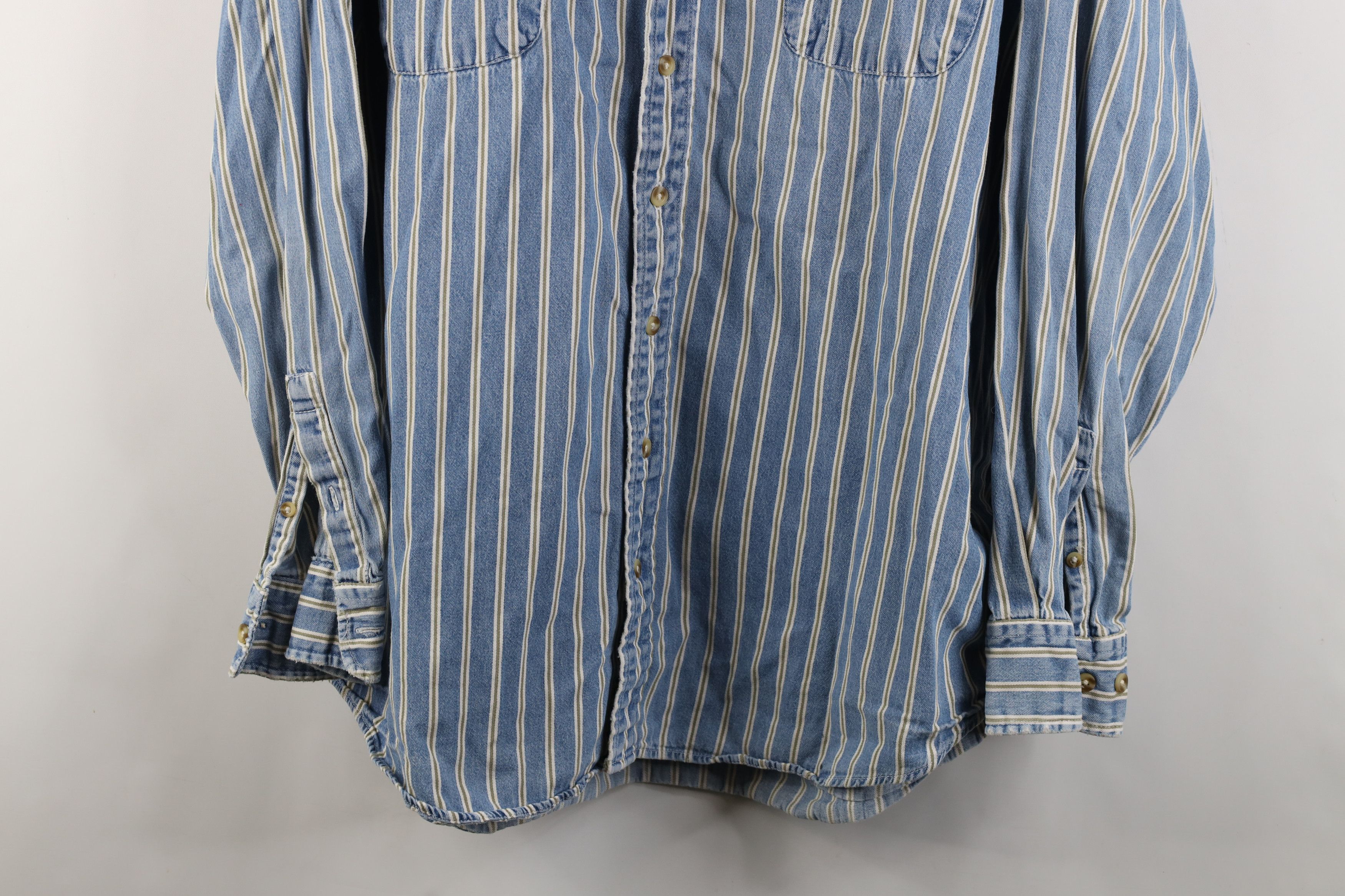 Vintage Vintage 90s Streetwear Denim Collared Button Down Shirt Size US XL / EU 56 / 4 - 3 Thumbnail