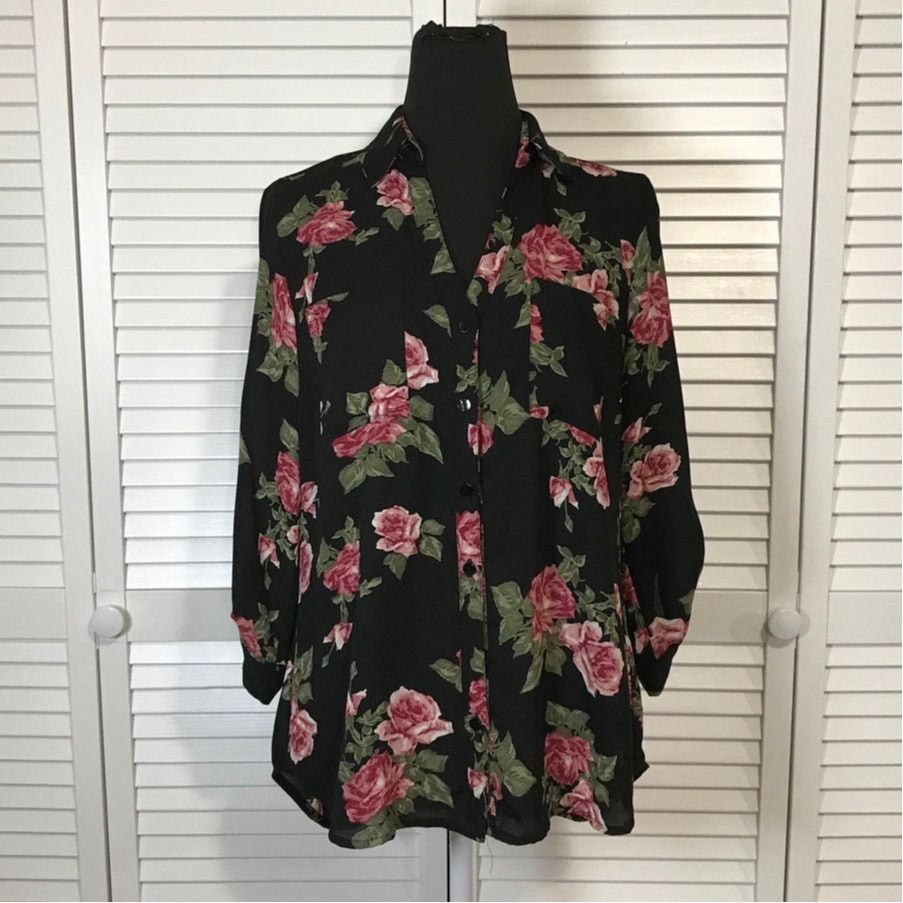 Other IZ BYER Boho Black Sheer Black Floral Blouse Tunic Junior M Size M / US 6-8 / IT 42-44 - 1 Thumbnail